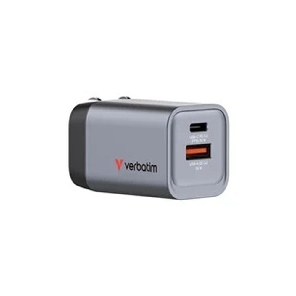 Verbatim (32200) GNC-35 GaN Charger 35W with 1 x USB-C PD 35W / 1 x USB-A QC 3.0 (EU/UK/US)
