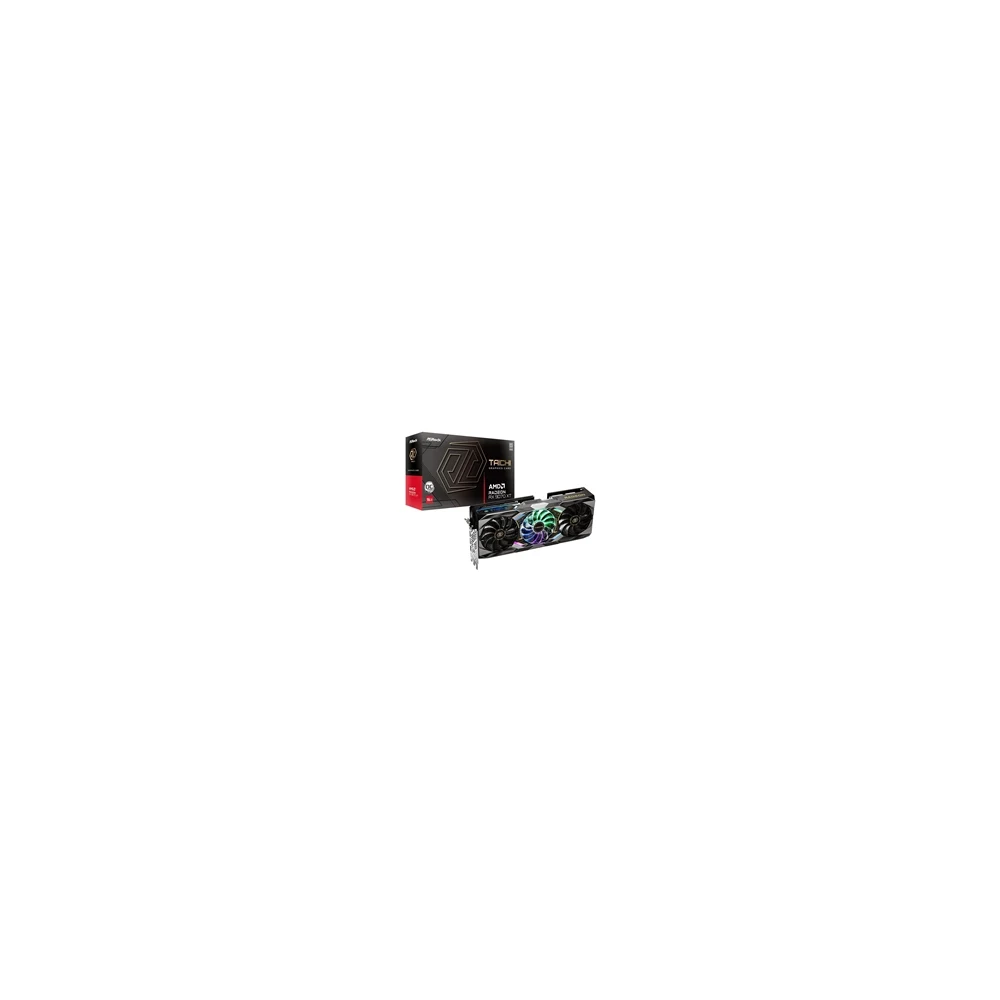 ASRock AMD Radeon RX 9070 XT Taichi 16GB OC GDDR6 Graphics Card, 4096 Streams, 3100MHz Boost Clock, Triple Fan, 3x DisplayPorts / 1x HDMI Port