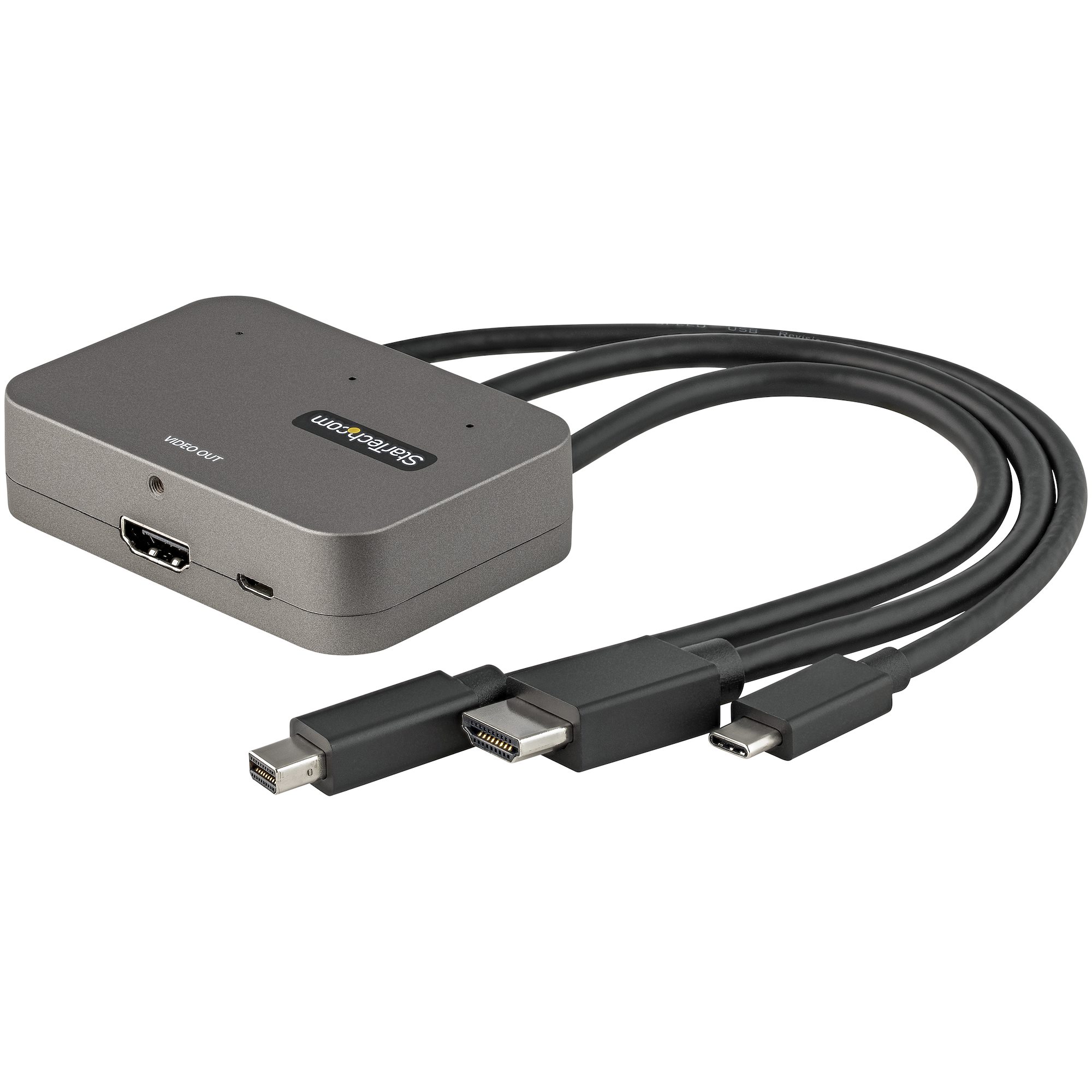 Startech 3-in-1 Multiport to HDMI Adapter, 4K 60Hz USB-C, HDMI or Mini DisplayPort to HDMI Converter for Conference Room, Digital AV Video Adapter to Connect HDMI Monitor/Display - USB Type-C/HDMI/mDP to HDMI (CDPHDMDP2HD) - Adapter - HDMI, Mini DisplayPo