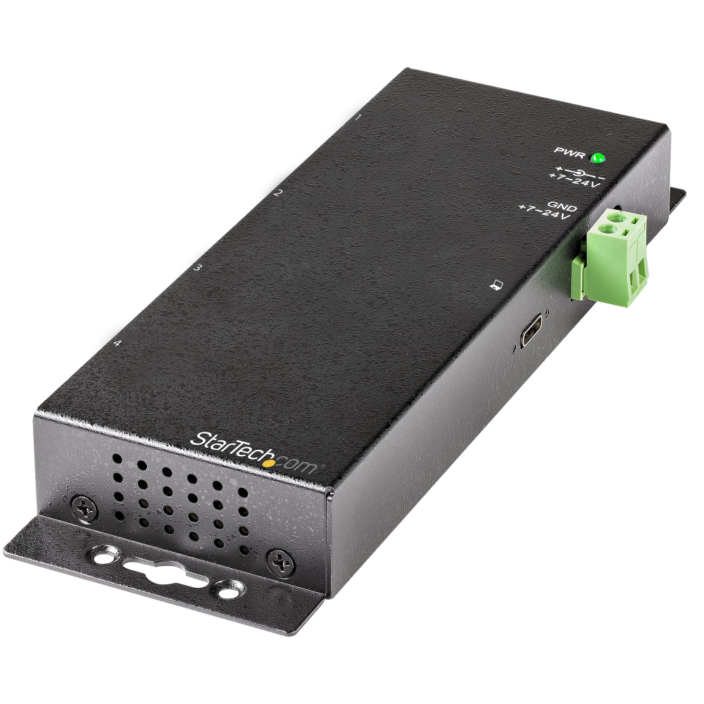 Startech 4 Port USB C Hub 10Gbps, Metal Industrial USB-C Hub, 2x USB-C & 2x USB-A, ESD Surge Protection, USB-C or USB-A Host, Self-Powered, Mountable USB 3.1 Gen 2 Type-C Hub - Commercial/Rugged USB Hub - Hub - 2 x USB 3.2 Gen 2 + 2 x USB-C 3.2 Gen 2 - de