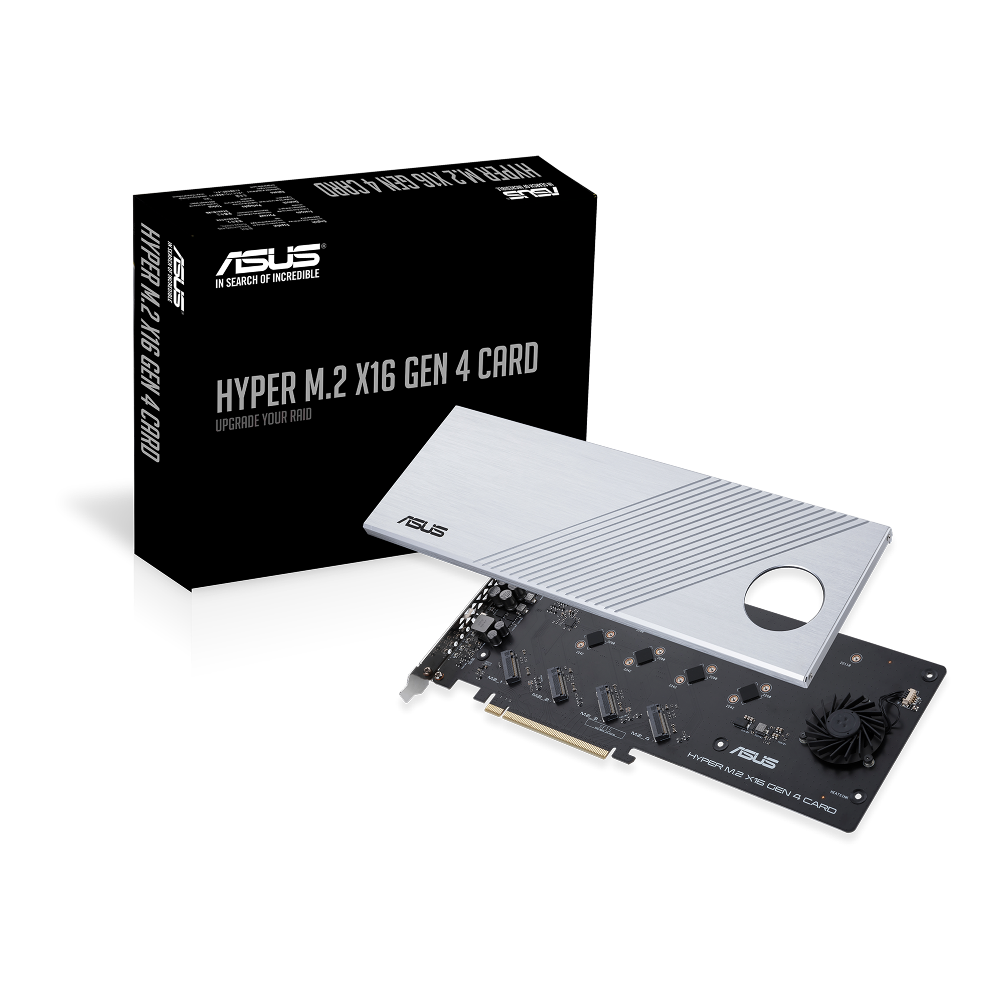ASUS HYPER M.2 X16 GEN 4 CARD - Interface adapter - M.2 - Expansion Slot to M.2 - M.2 Card - PCIe 4.0 x16