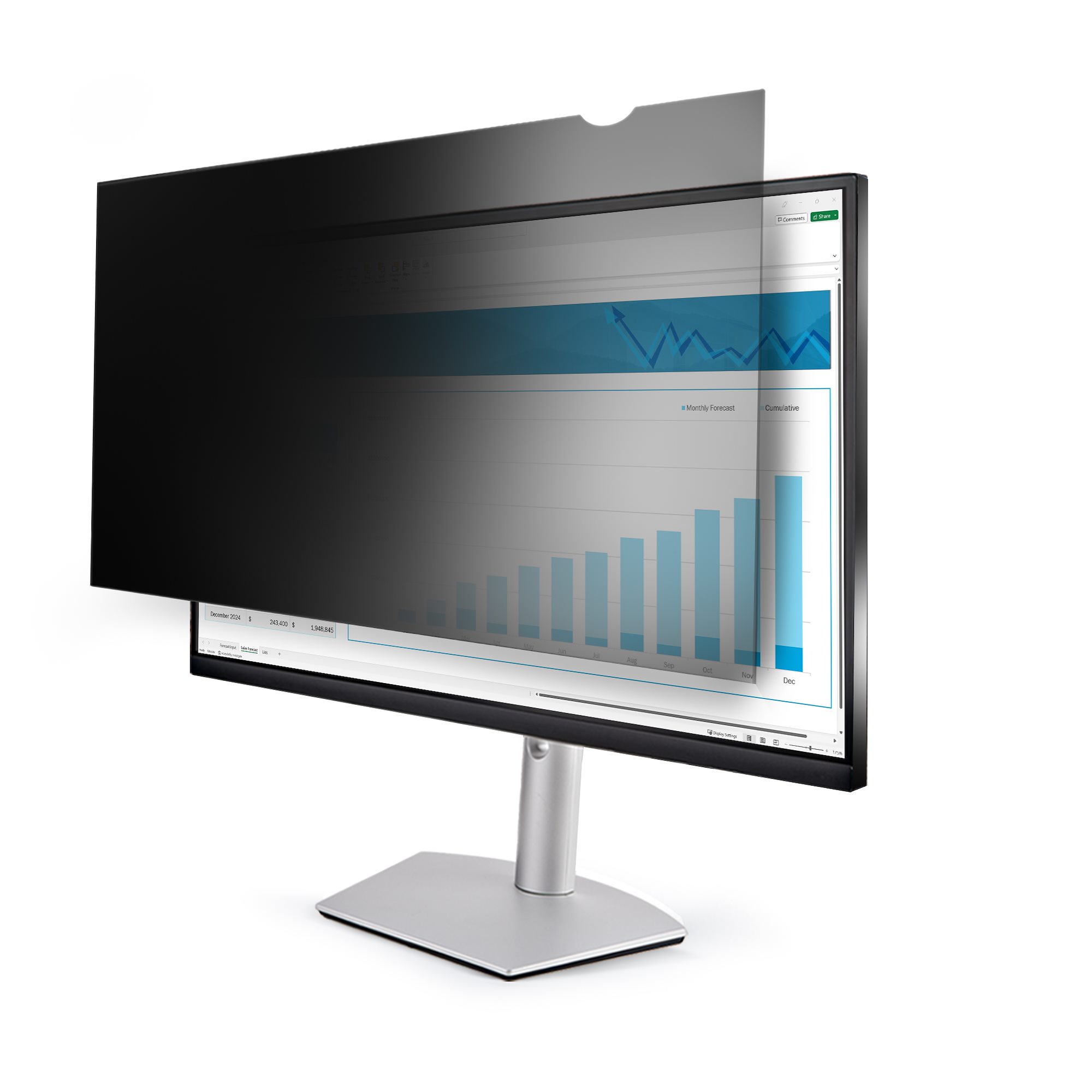 StarTech Monitor Privacy Screen for 18.5 inch PC Display, Computer Screen Security Filter, Blue Light Reducing Screen Protector Film, 16:9 Widescreen, Matte/Glossy, +/-30 Degree Viewing - Blue Light Filter - Display privacy filter - 2-way - removable - pl