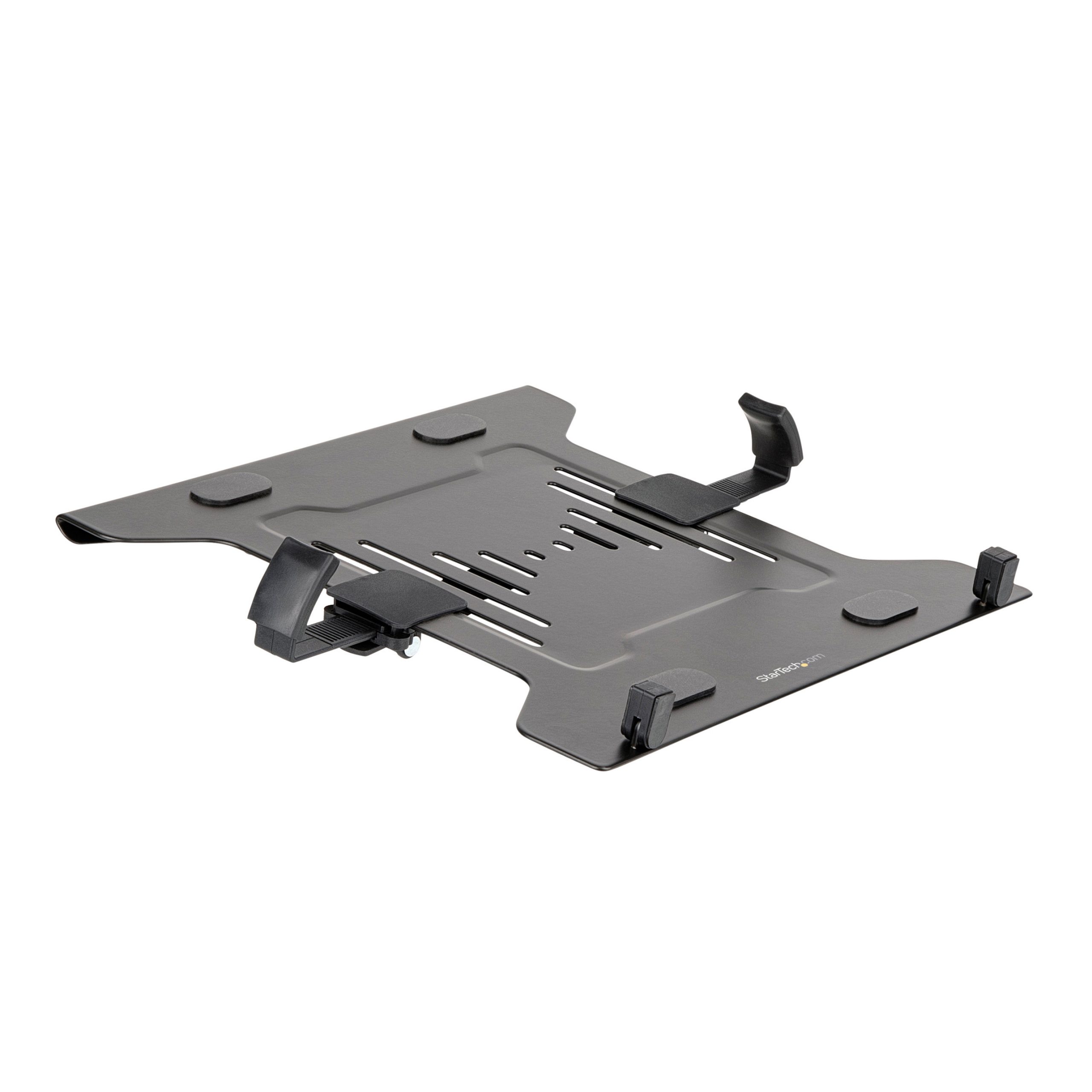 Startech VESA Laptop Tray, Adjustable Monitor Arm Laptop Tray Secures Notebooks up to 4.5kg (9.9lb), 75x75 & 100x100 VESA Holes, Ventilated, Compatible w/ Monitor Desk Mounts & Stands - Vertical Laptop Holder (LAPTOP-ARM-TRAY) - Mounting component (notebo