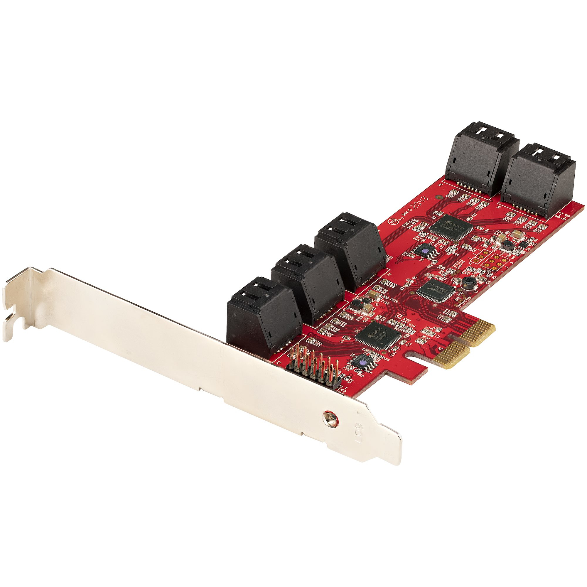 Startech SATA PCIe Card, 10 Port PCIe SATA Expansion card, 6Gbps SATA Card, Low/Full Profile, Stacked SATA Connectors, ASM1062 Non-Raid SATA Controller Card / Adapter - PCI Express to SATA Converter - Storage controller - SATA 6Gb/s - low profile - PCIe 2