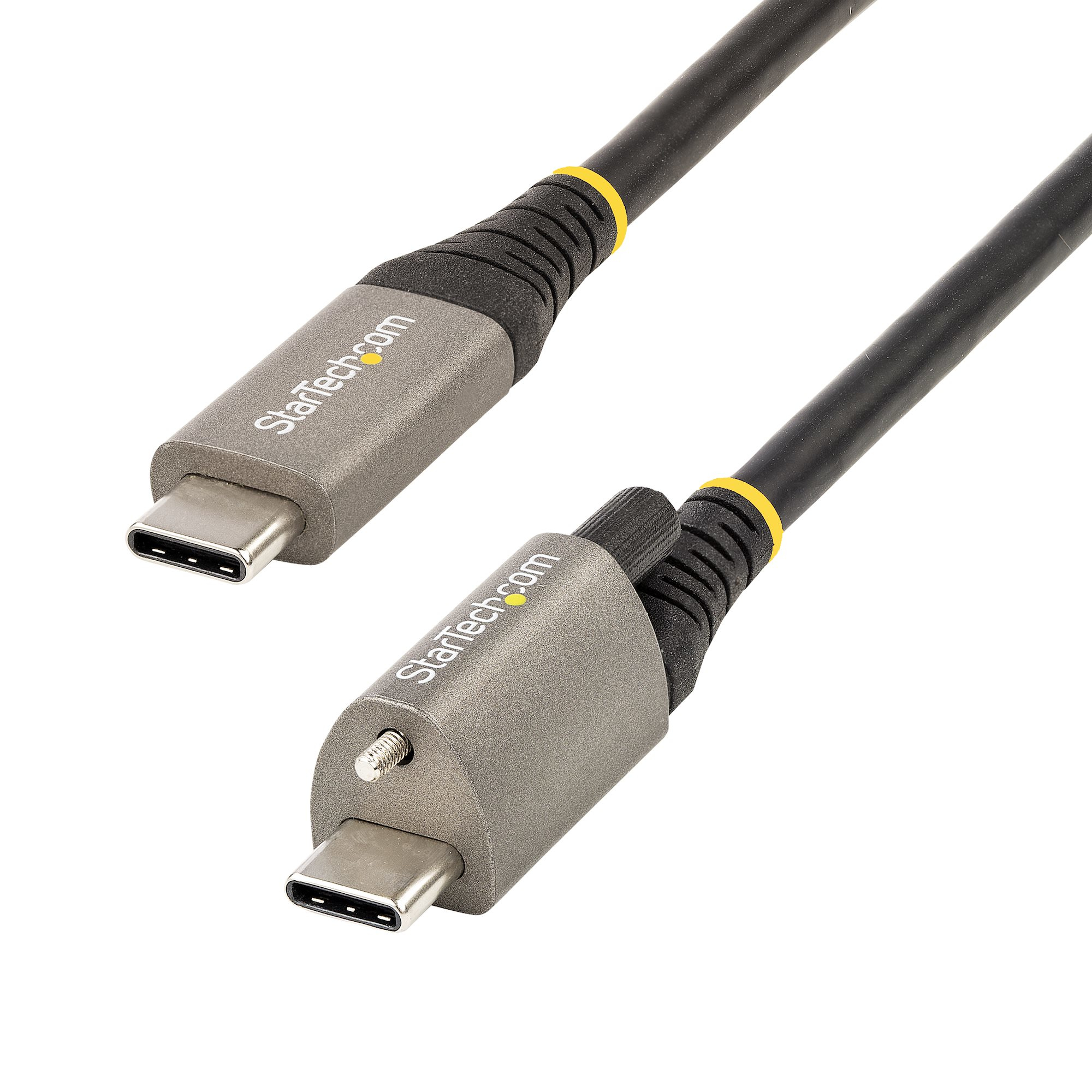 StarTech 3ft 1m Top Screw Locking USB C Cable 10Gbps, USB 3.1/3.2 Gen 2 Type-C Cable, 100W (5A) Power Delivery Charging, DP Alt Mode, Single Screw Lock, USB-C to C Cord, Charge/Sync - Thunderbolt 3 Compatible (USB31CCTLKV1M) - USB cable - USB-C (M) straig