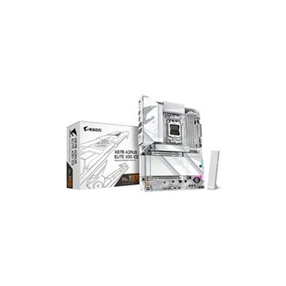 Gigabyte X870 AORUS ELITE X3D ICE AMD AM5 Socket Motherboard, ATX, 4x DDR5 Slots, 4x M.2 Socket, 5GbE LAN, Wi-Fi 7, 1x HDMI Port / 2x USB-C (USB4)