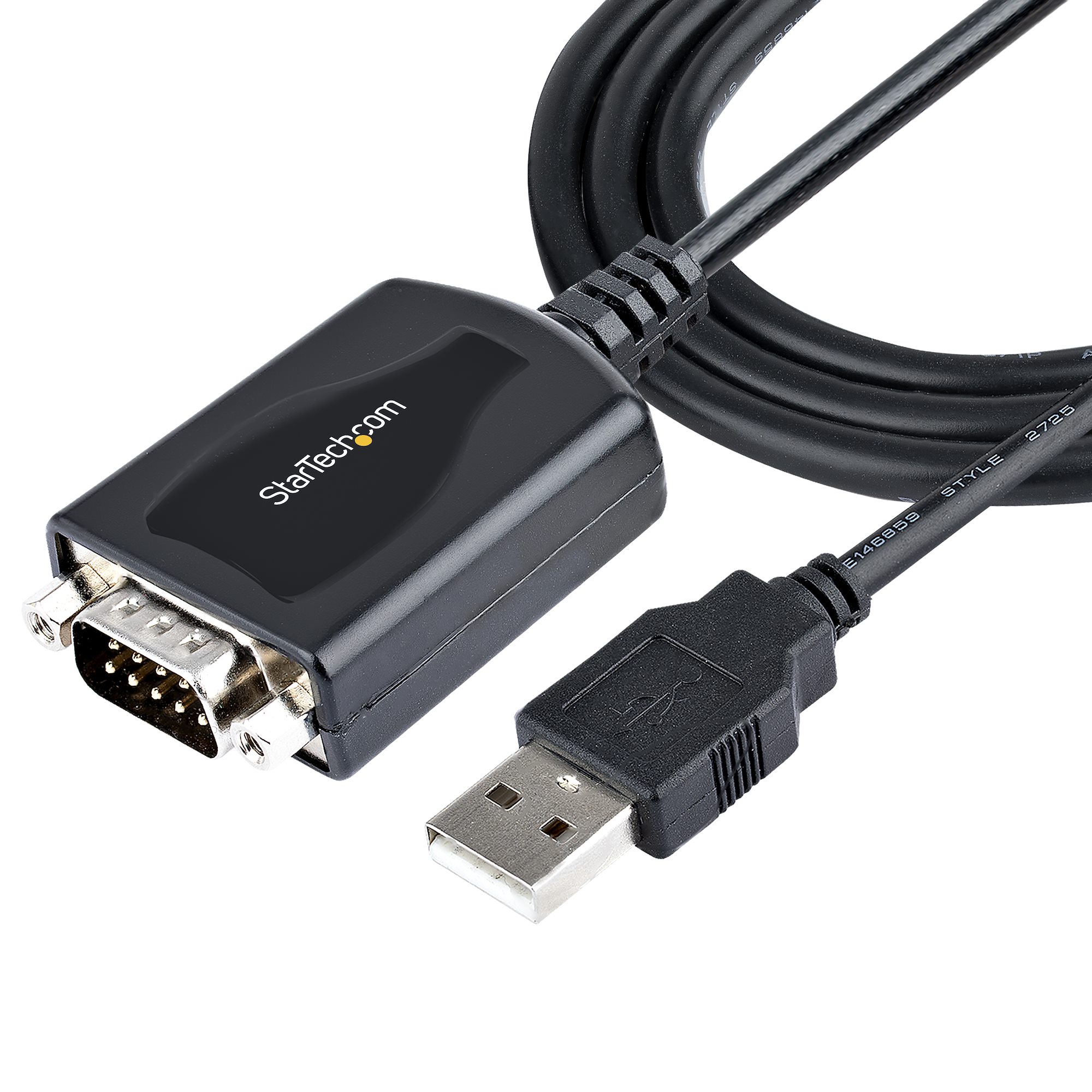 Startech 3ft (1m) USB to Serial Cable with COM Port Retention, DB9 Male RS232 to USB Converter, Straight Through USB to Serial Adapter for PLC/Printer/Scanner - Prolific IC, Automatic Handshake, Windows/Mac OS - Serial adapter - USB - RS-232