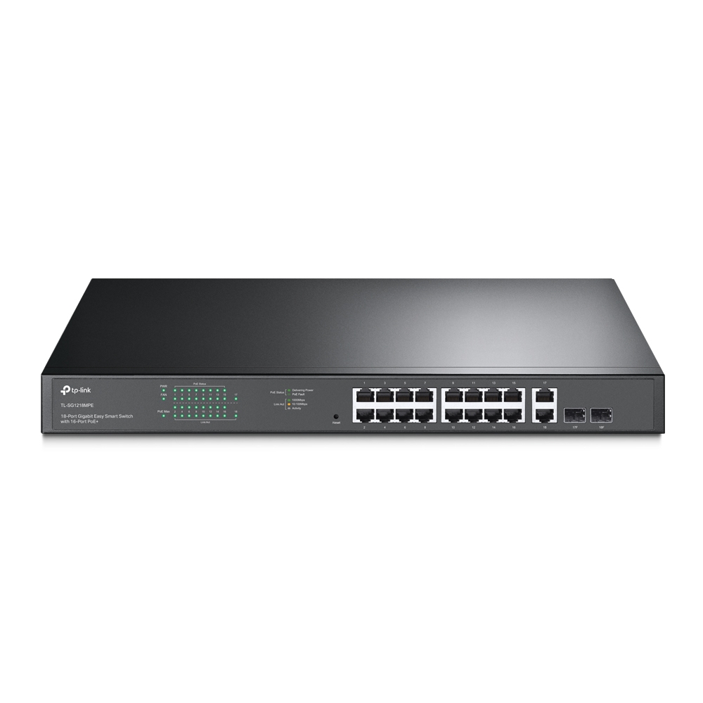 TP-Link TL-SG1218MPE 18-Port Metal Gigabit Easy Smart PoE Switch with 16-Port PoE+ (250W)