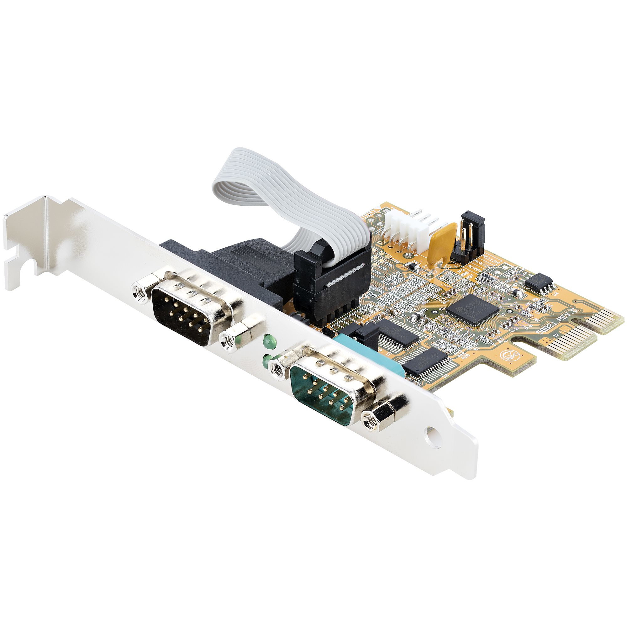 Startech 2-Port PCI Express Serial Card, Dual Port PCIe to RS232 (DB9) Serial Interface Card, 16C1050 UART, Standard or Low Profile Brackets, COM Retention, For Windows & Linux - PCIe to Dual DB9 Card (21050-PC-SERIAL-CARD) - Serial adapter - PCIe 2.0 low