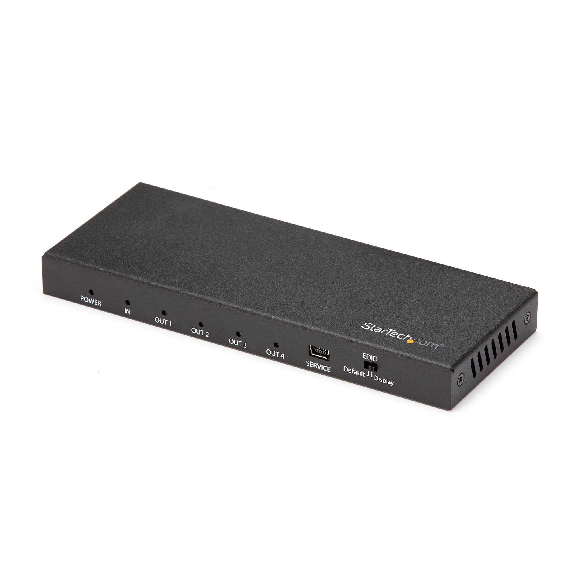 Startech 4-Port HDMI Splitter, 4K 60Hz HDMI 2.0 Video, 1 In 4 Out HDMI Splitter, 4K HDMI Splitter w/Built-in Scaler, 3.5mm/Optical Audio Port, Durable Metal Housing, HDR/HDCP - 1x4 HDMI Display/Output Splitter (HDMI-SPLITTER-44K60S) - Video/audio splitter