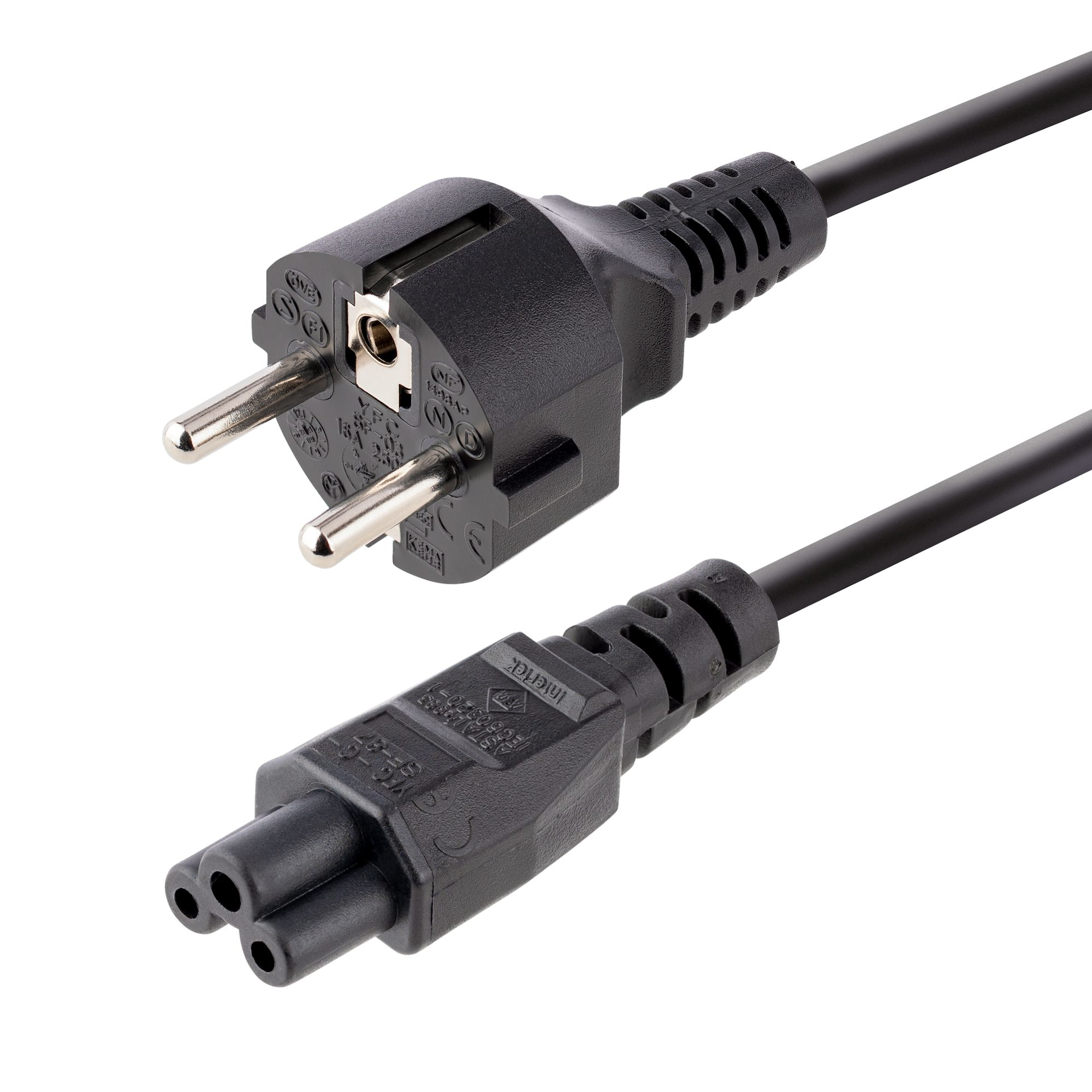 StarTech 3m (10ft) Laptop Power Cord, EU Schuko to C5, 2.5A 250V, 18AWG, Notebook / Laptop Replacement AC Cord, Printer/Power Brick Cord, Schuko CEE 7/7 to Clover Leaf IEC 60320 C5 - Laptop Charger Cable (753E-3M-POWER-LEAD) - Power cable - power CEE 7/7