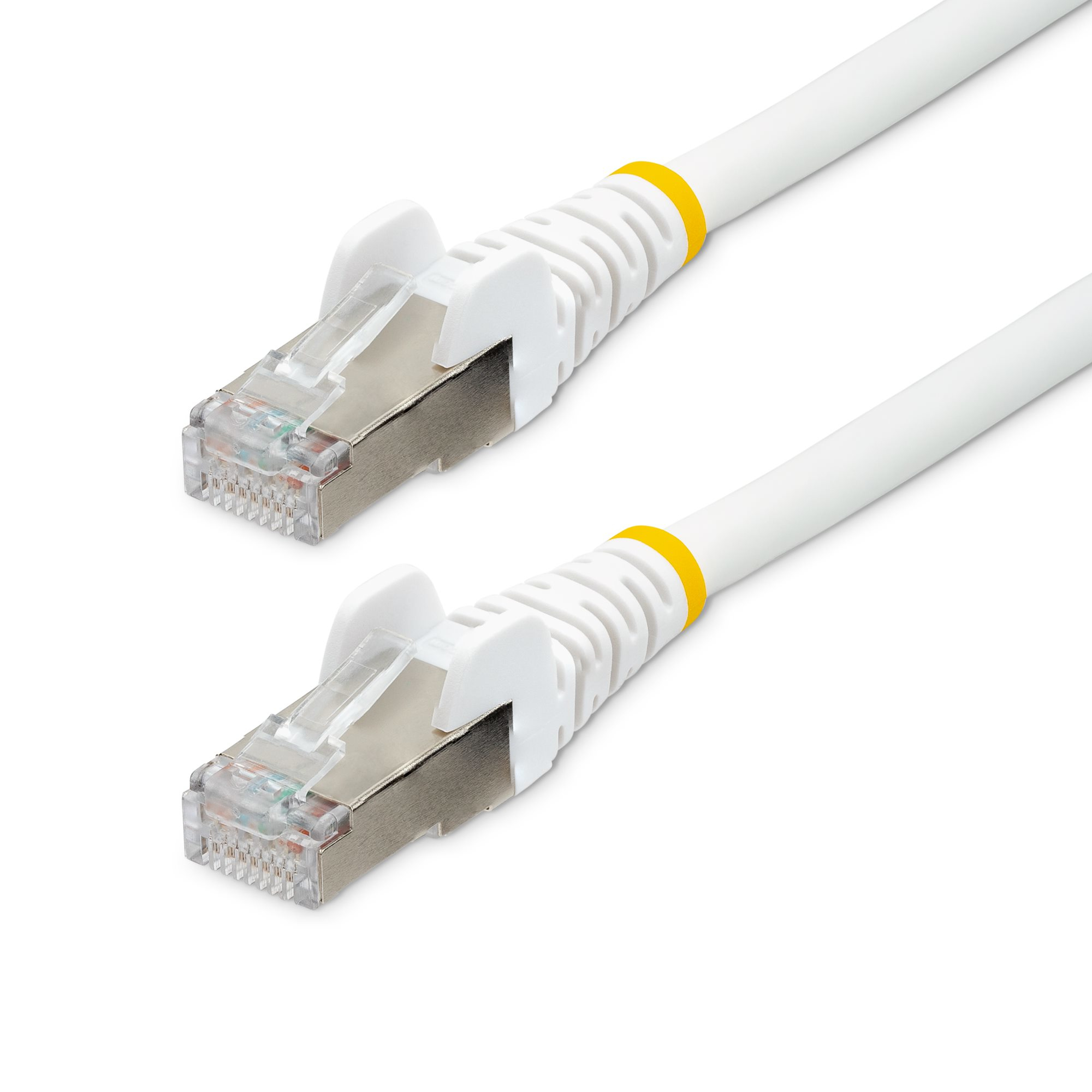 Startech 1.5m CAT6a Ethernet Cable - White - Low Smoke Zero Halogen (LSZH) - 10GbE 500MHz 100W PoE++ Snagless RJ-45 w/Strain Reliefs S/FTP Network Patch Cord - Patch cable - RJ-45 (M) to RJ-45 (M) - 1.5 m - S/FTP - CAT 6a - IEEE 802.3bt - halogen-free, mo