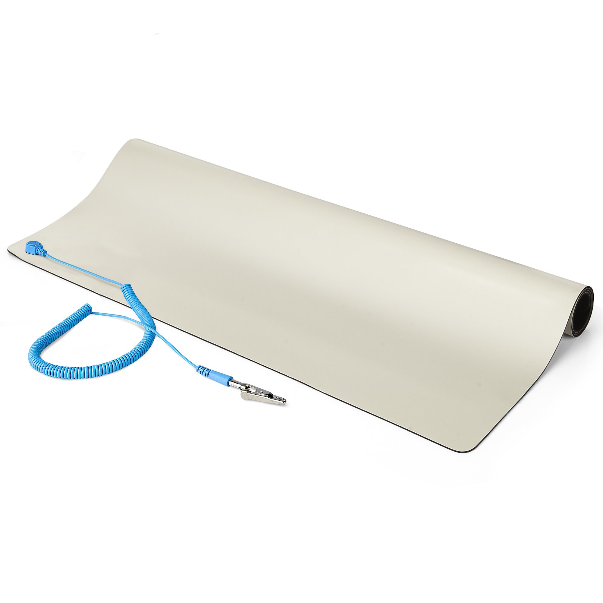 Startech 23x47in Anti Static Mat, ESD Mat for Electronics Repair, Anti Static Desk Mat w/Detachable Grounding Wire, ANSI/ESD S 4.1 Compliant, Flexible Thermoplastic Work Mat/Pad - Suitable for Tables (LG-ANTI-STATIC-MAT) - Anti-static mat - detachable gro