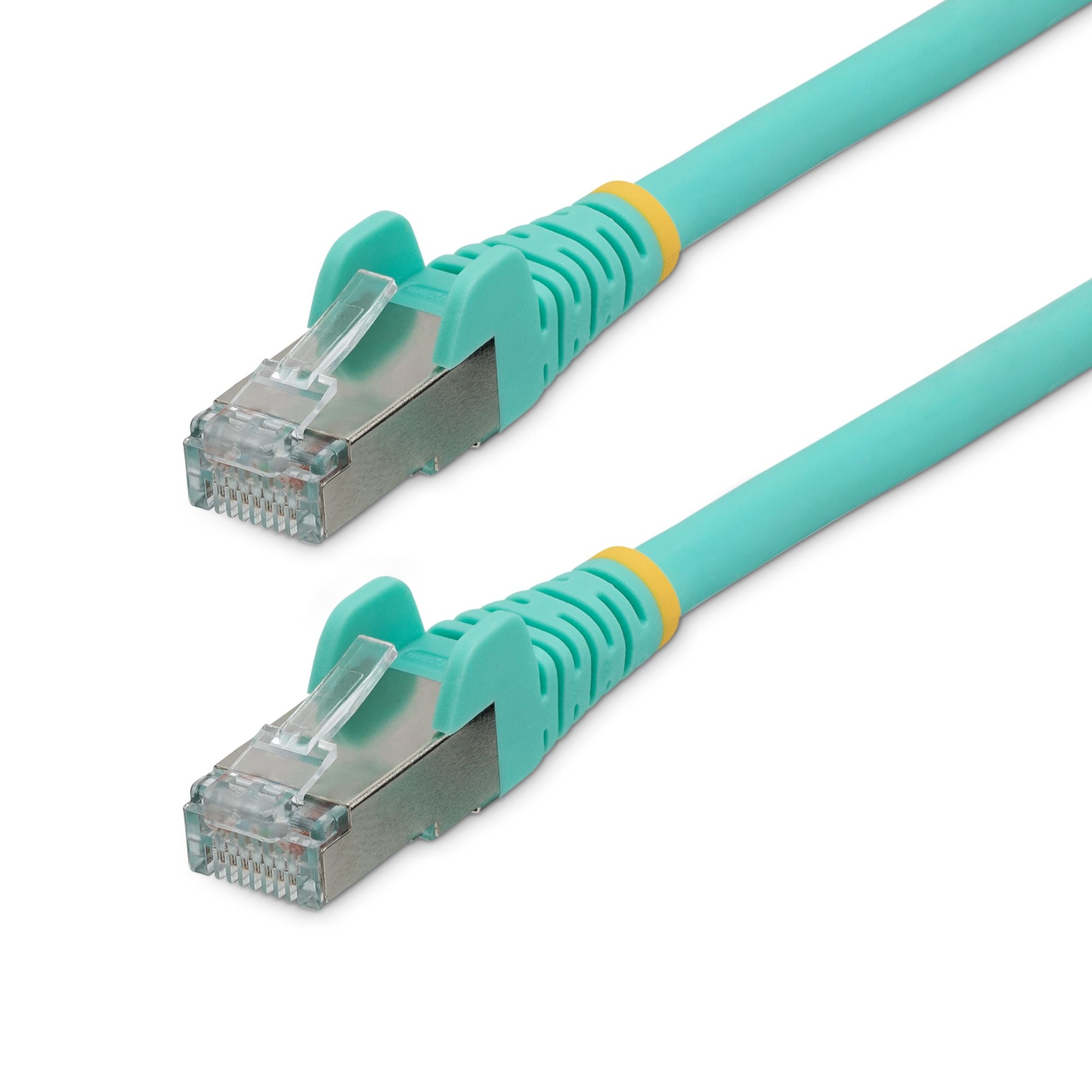 Startech 10m CAT6a Ethernet Cable - Aqua - Low Smoke Zero Halogen (LSZH) - 10GbE 500MHz 100W PoE++ Snagless RJ-45 w/Strain Reliefs S/FTP Network Patch Cord - Patch cable - RJ-45 (M) to RJ-45 (M) - 10 m - S/FTP - CAT 6a - IEEE 802.3bt - halogen-free, molde