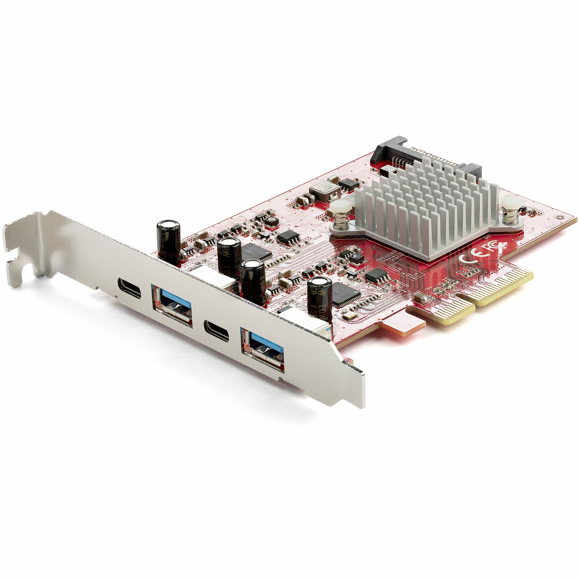 Startech 4-Port USB PCIe Card, 10Gbps USB PCI Express Expansion Card w/ 2 Controllers, 2x USB-C & 2x USB-A ports (USB 3.2/3.1 Gen 2), USB/USB-C PCI-e Card, Full Profile Brackets - USB PCIe Add-On Card (PEXUSB312A2C2V) - USB adapter - PCIe 3.0 x4 - USB-C 3