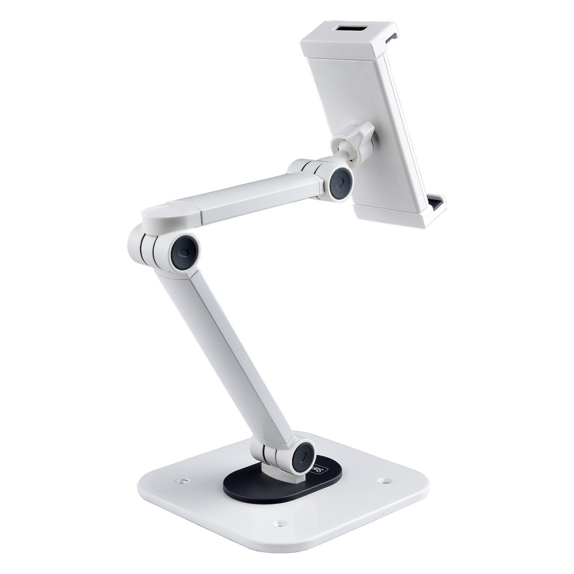 Startech Adjustable Tablet Stand for Desk, Desk/Wall Mountable, Supports Up to 2.2lb, Universal Tablet Stand Holder for Desk, Articulating Tablet Mount with Pivot/Swivel/Rotate - Ergonomic Tablet Stand (ADJ-TABLET-STAND-W) - Stand - for tablet - aluminium