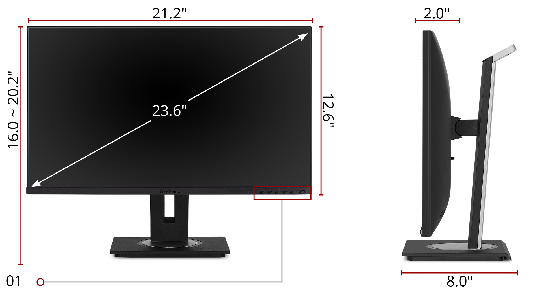 Viewsonic VG2448A-2 24IN LED 1920X1080 1000:1 5MS HDMI/DP/VGA 5Y WARR