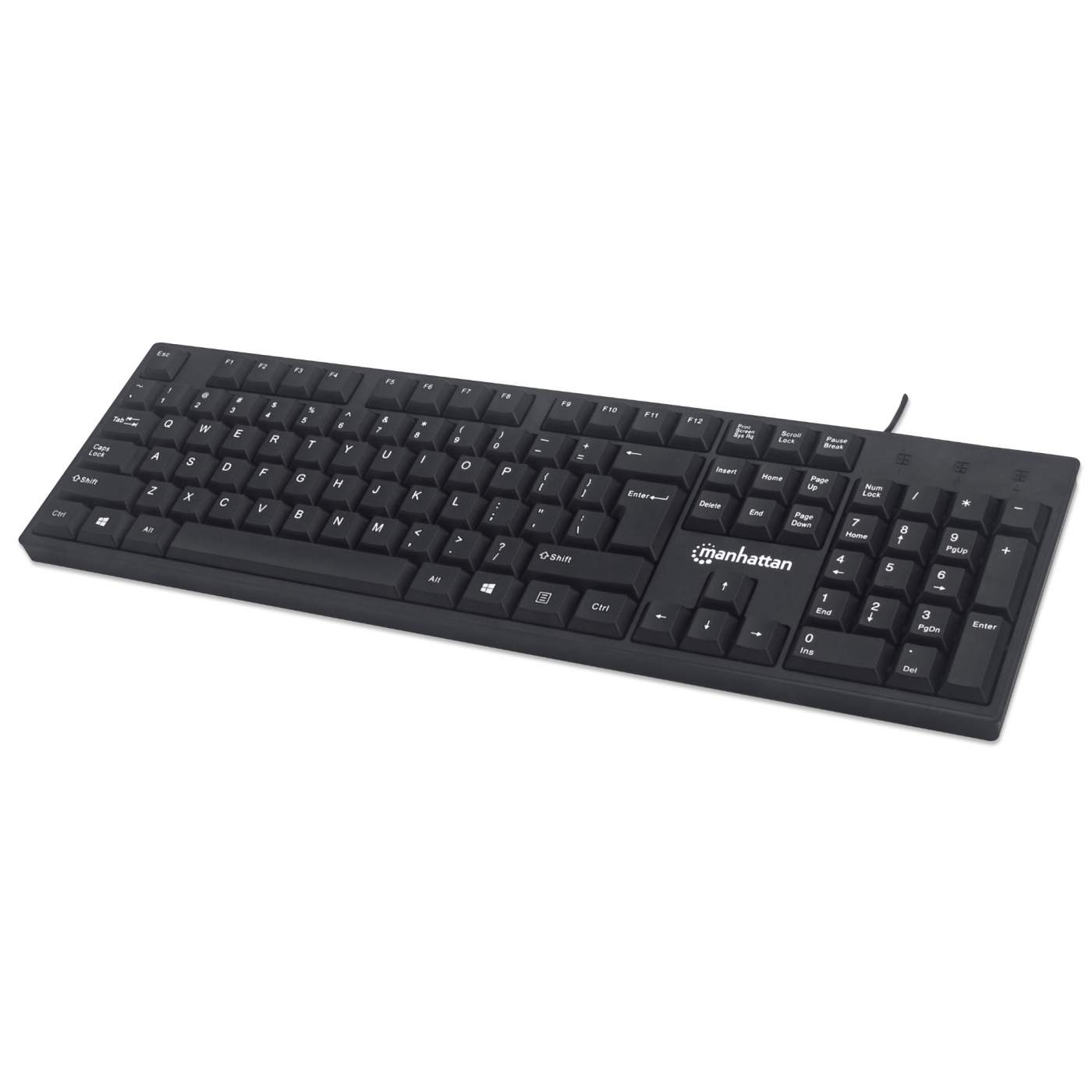 Manhattan KEYBOARD UK USB WIRED BLACK-STANDARD QWERTY FULL SIZE