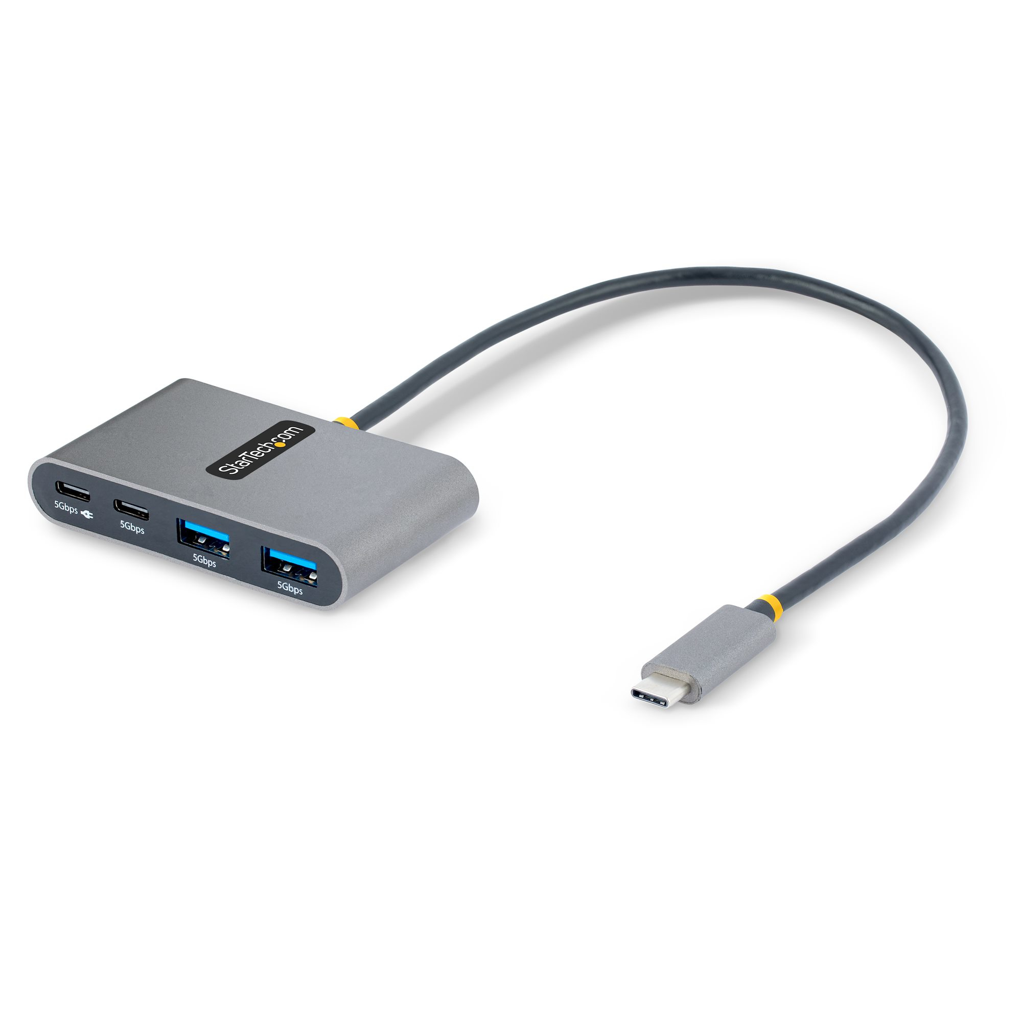 Startech 4-Port USB-C Hub with 100W Power Delivery Pass-Through Charging, 2x USB-A + 2x USB-C, 5Gbps, USBC Hub w/ 1ft (30cm) Long Cable, Portable Laptop USB Type-C to USB-A/C Hub - USB 3.0 Expansion Hub (5G2A2CPDB-USB-C-HUB) - Hub - 2 x USB 3.2 Gen 1 + 2