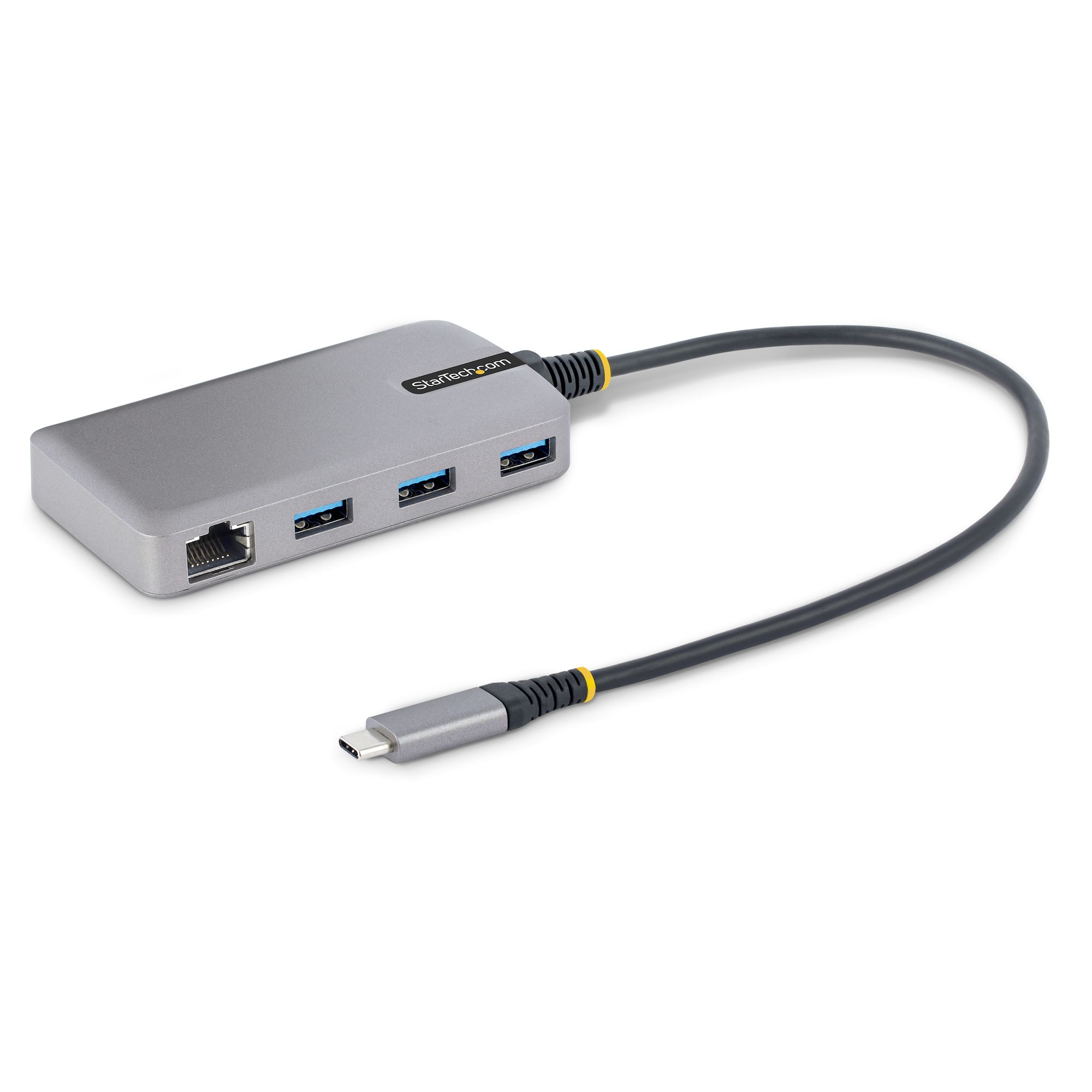 Startech 3-Port USB-C Hub with Ethernet, 3x USB-A Ports, Gigabit Ethernet, USB 3.0 5Gbps, Bus-Powered, USB Type-C Hub w/GbE and 1ft/30cm Long Cable, Portable Laptop USB C Hub Adapter - USB Expansion Hub, RJ45 (5G3AGBB-USB-C-HUB) - Hub - 3 x USB 3.2 Gen 1