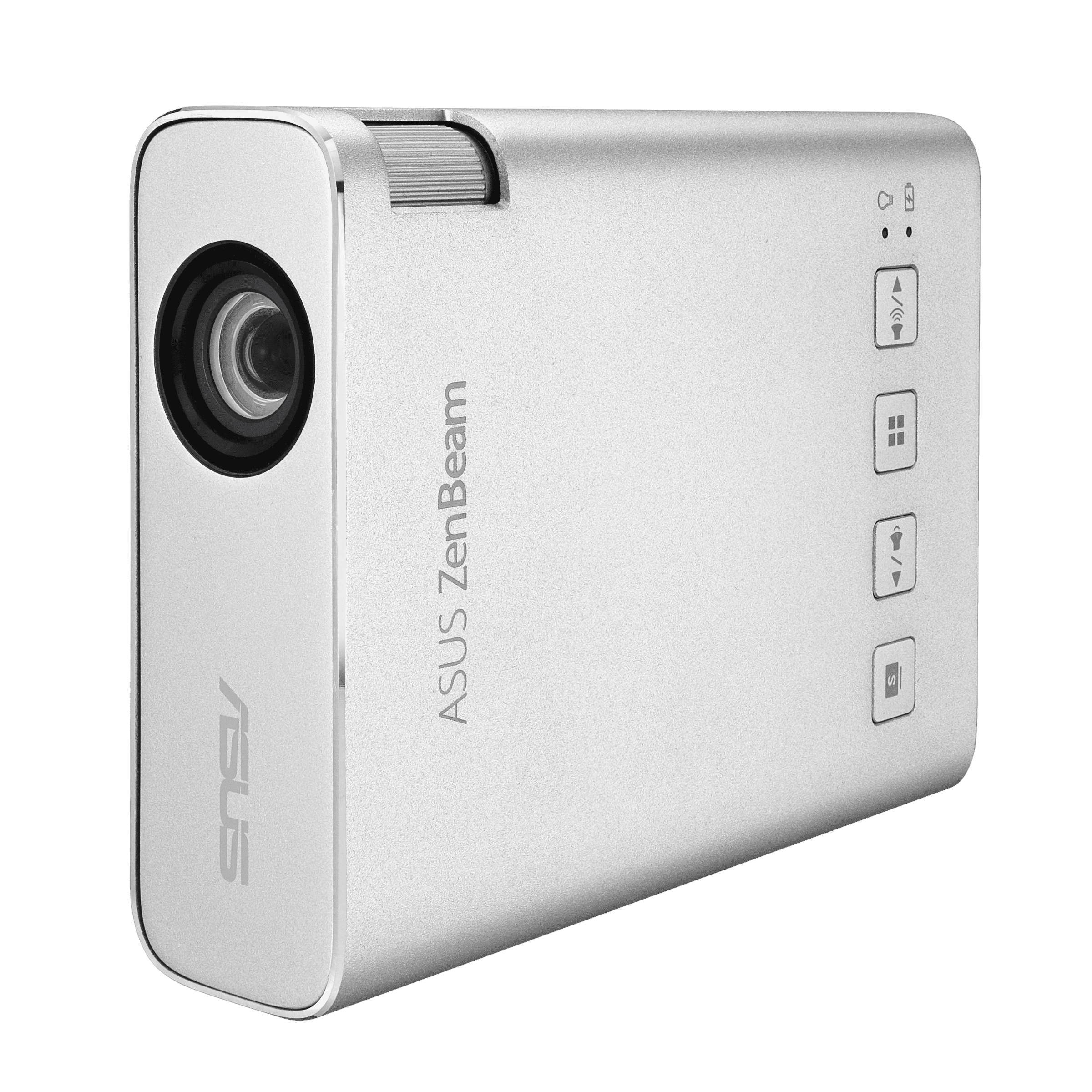 ASUS ZenBeam E1R - DLP projector - LED - 200 LED lumens - WVGA (854 x 480) - 16:9 - Wi-Fi - silver