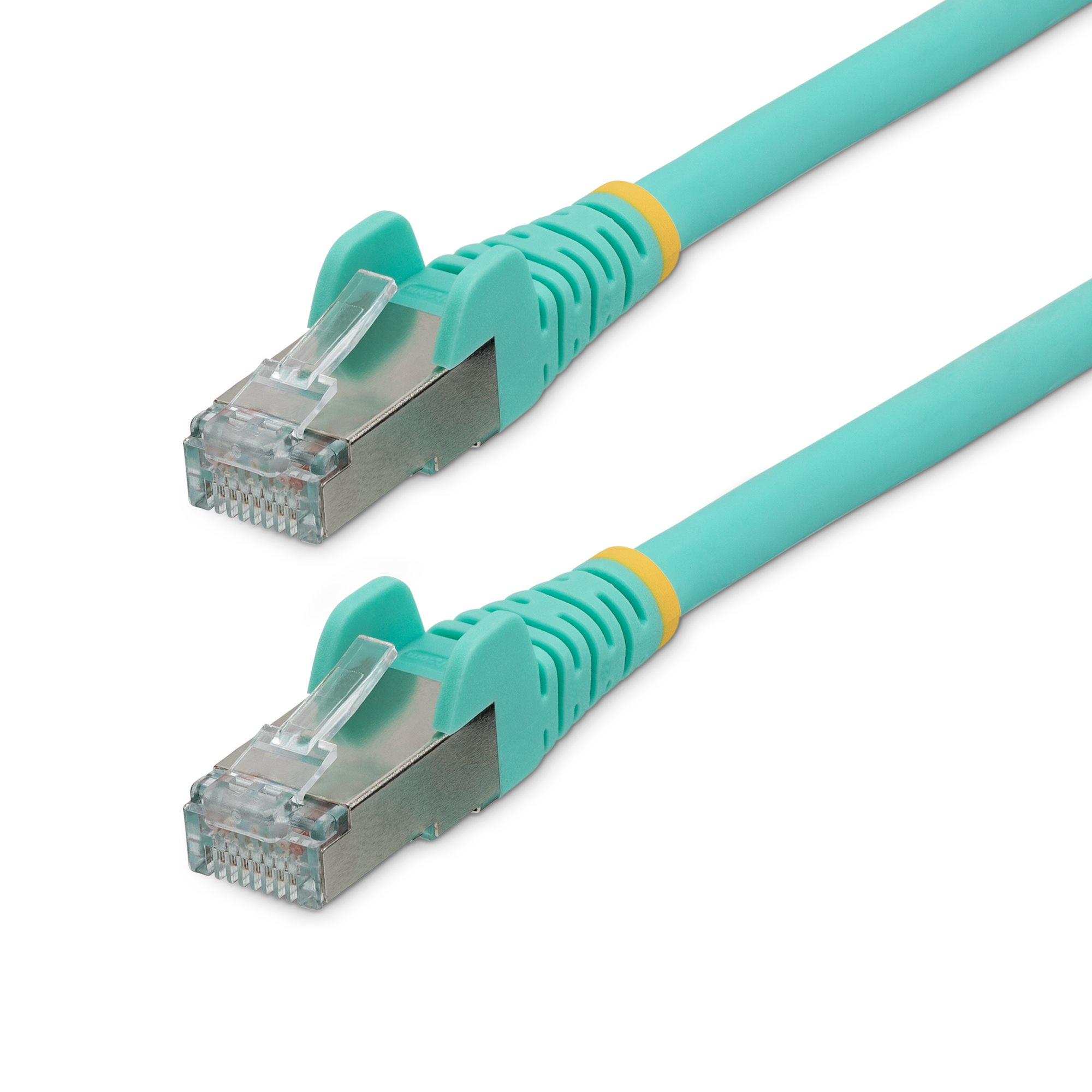 Startech 1.5m CAT6a Ethernet Cable - Aqua - Low Smoke Zero Halogen (LSZH) - 10GbE 500MHz 100W PoE++ Snagless RJ-45 w/Strain Reliefs S/FTP Network Patch Cord - Patch cable - RJ-45 (M) to RJ-45 (M) - 1.5 m - S/FTP - CAT 6a - IEEE 802.3bt - halogen-free, mol