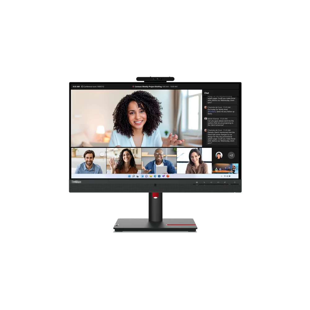Lenovo ThinkVision T24mv-30 - LED monitor - 24" (23.8" viewable) - 1920 x 1080 Full HD (1080p) - IPS - 250 cd/m² - 1000:1 - 4 ms - HDMI, DisplayPort, USB-C - speakers - raven black