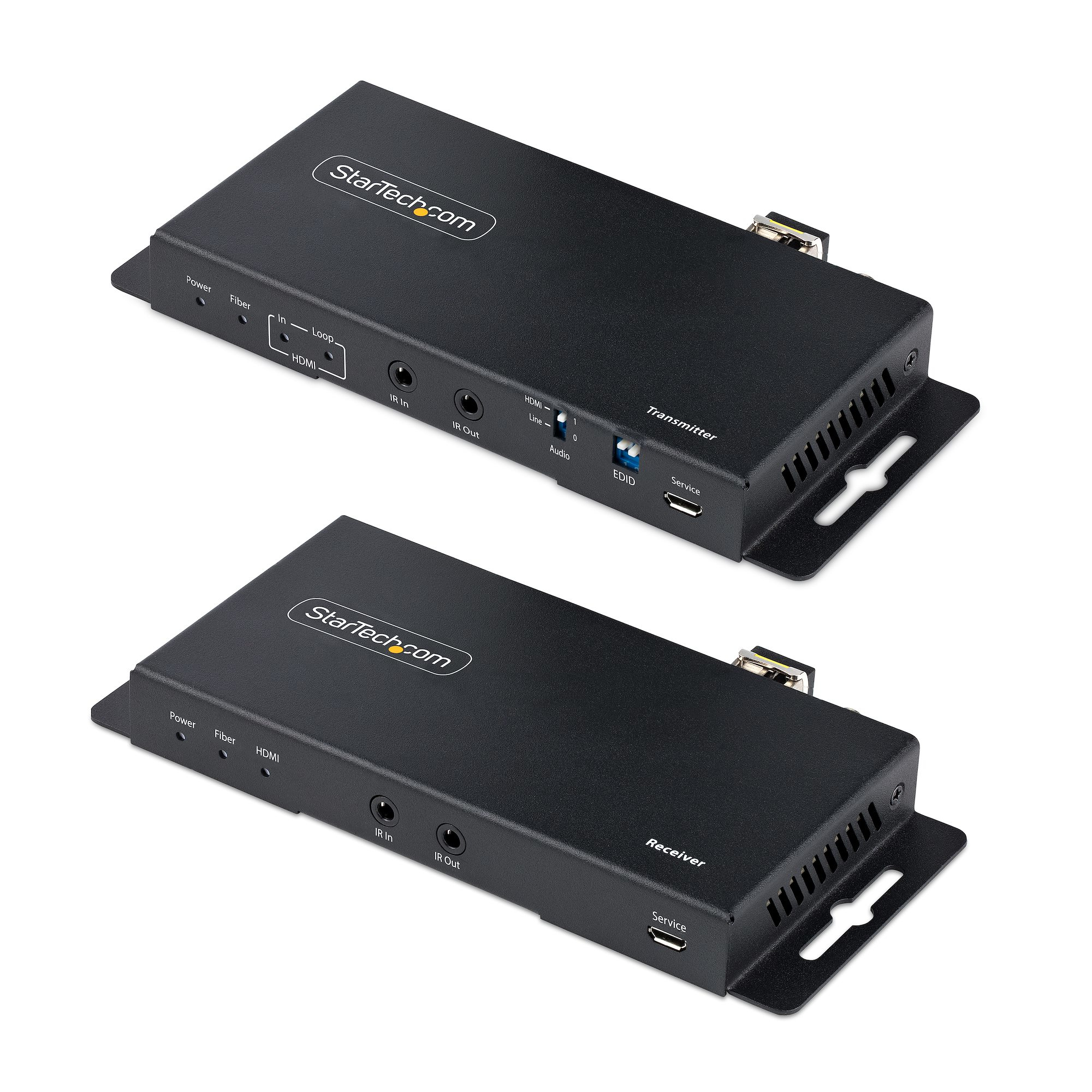 Startech 4K HDMI over Fiber Extender Kit, 4K 60Hz up to 3300ft/1km (Single Mode) or 1000ft/300m (Multimode) LC Fiber Optic, HDR/HDCP, Audio/RS232/IR Extender, HDMI Video Extender - Transmitter and Receiver Kit (ST121HD20FXA2) - Video/audio/infrared/networ