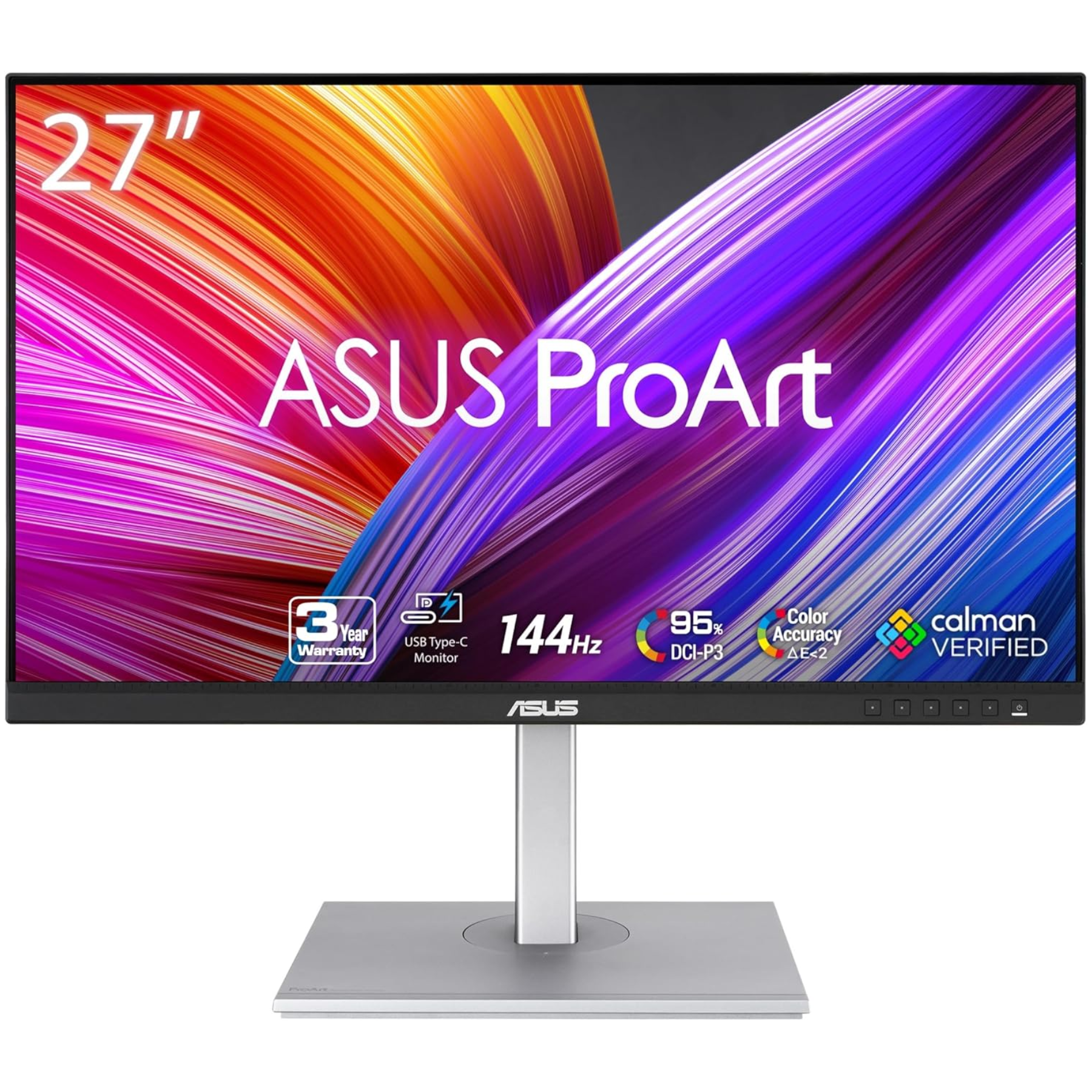 ASUS ProArt PA278CGV - LED monitor - 27" - 2560 x 1440 QHD @ 144 Hz - IPS - 400 cd/m² - 1000:1 - DisplayHDR 400 - 5 ms - 2xHDMI, DisplayPort, USB-C - speakers