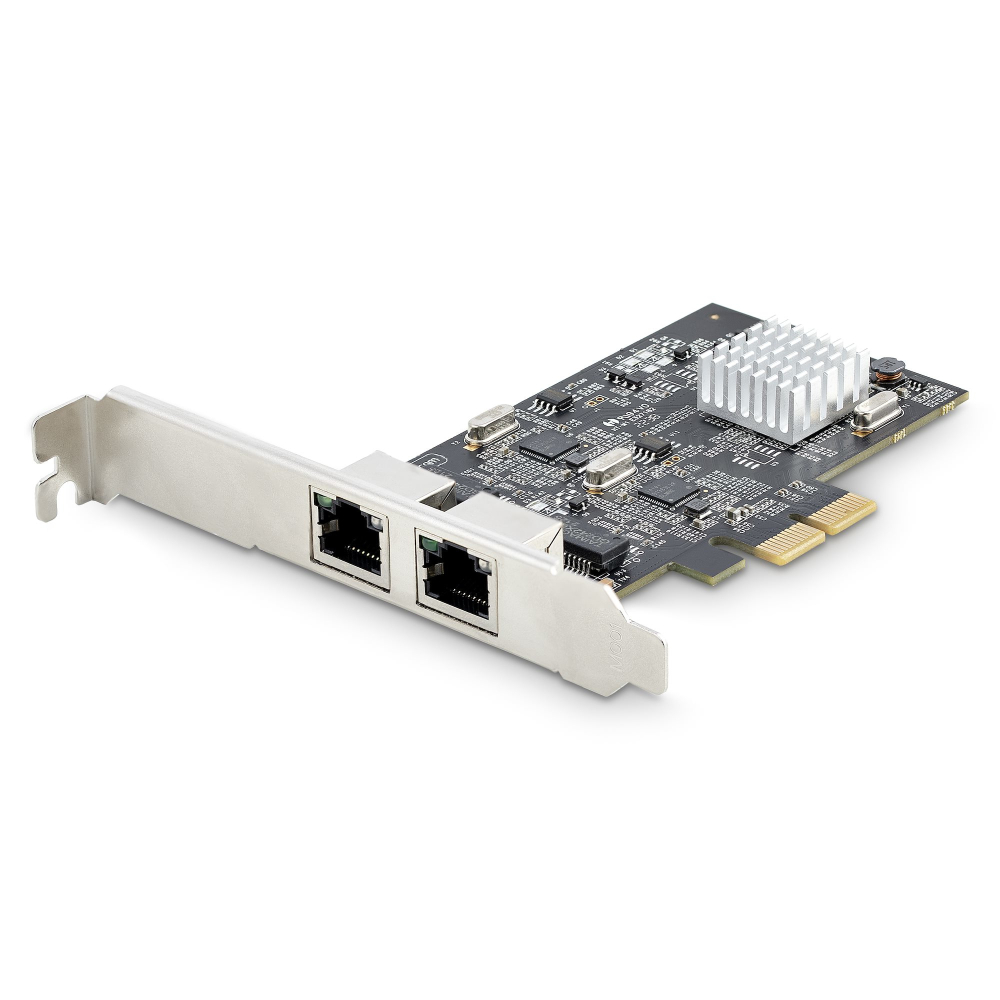 Startech 2-Port 2.5Gbps NBASE-T PCIe Network Card, Intel I225-V, Dual-Port Computer Network Card, Multi-Gigabit NIC, PCI Express Server LAN Card, Desktop Ethernet Interface - Network adapter - PCIe 2.0 x2 low profile - 10M/100M/1G/2.5 Gigabit Ethernet x 2