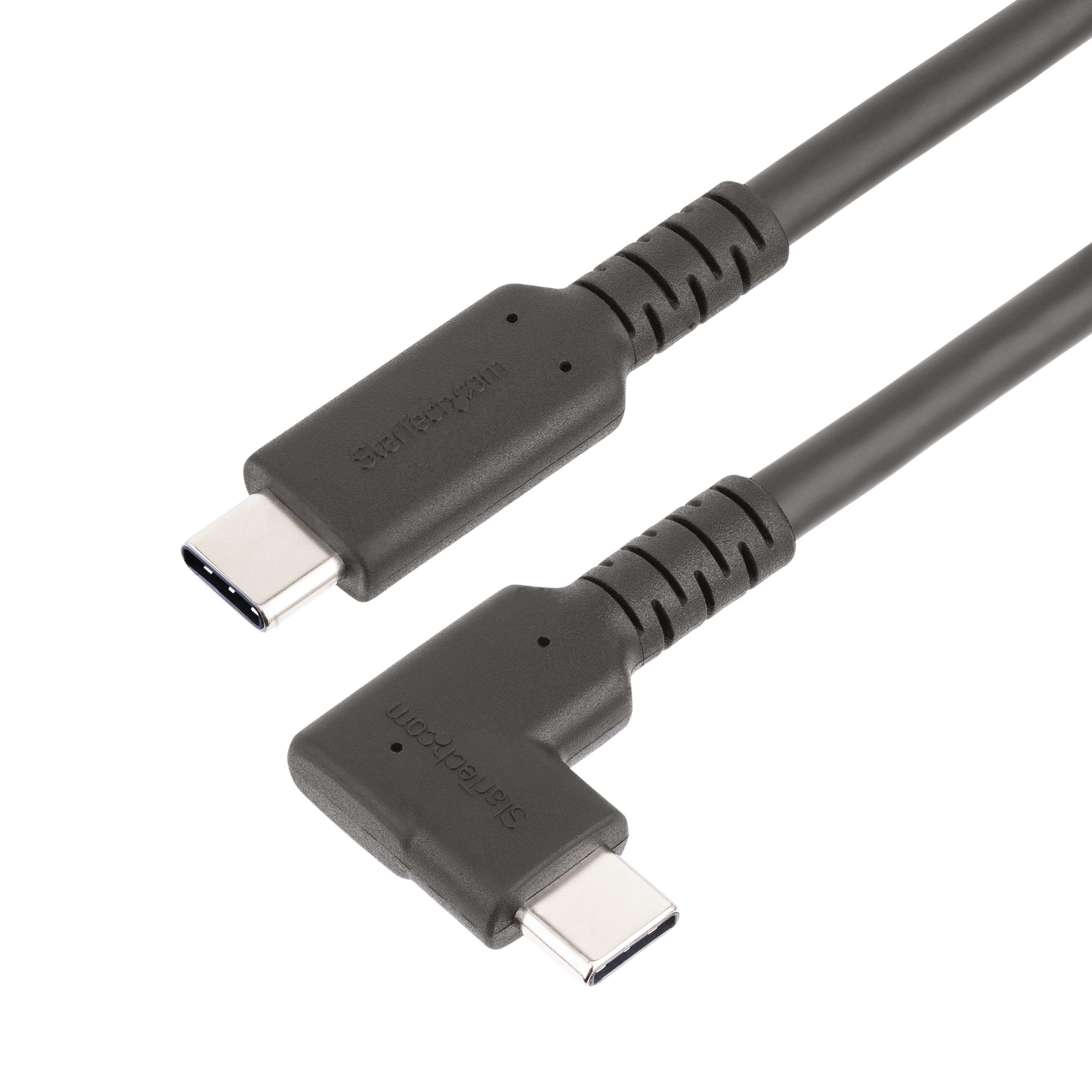 StarTech 3ft (1m) Rugged Right Angle USB-C Cable, USB 10 Gbps, USB C to C Data Transfer Cable, 4K 60Hz DP Alt Mode, 100W Power Delivery - 90 Degree USB-C Cable (RUSB31CC1MBR) - USB cable - USB-C (M) straight to USB-C (M) right-angled - USB 3.2 Gen 2 - 1 m