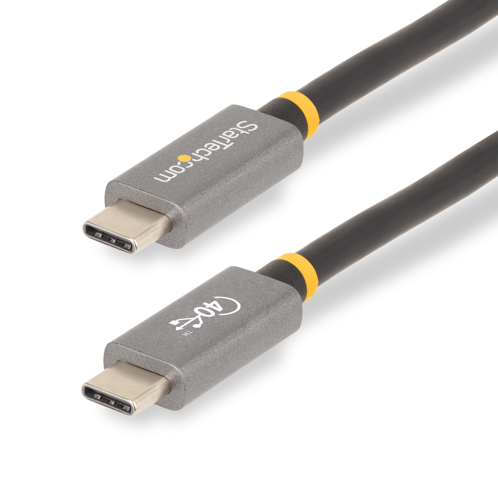 StarTech 3ft (1m) USB4 Cable, USB-IF Certified USB-C Cable, 40 Gbps, USB Type-C Data Transfer Cable, 100W Power Delivery, 8K 60Hz, Compatible w/Thunderbolt 4/3/USB 3.2 - USB C to C cable (CC1M-40G-USB-CABLE) - USB cable - USB-C (M) to USB-C (M) - USB 2.0