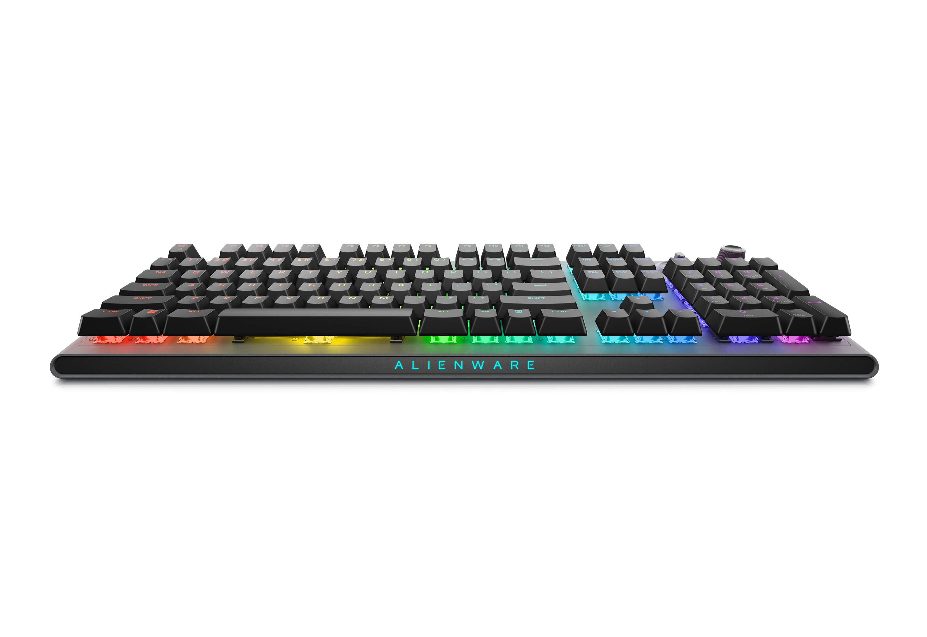 Alienware Tri-Mode AW920K - Keyboard - AlienFX per-key RGB / 16.8 million colours - wireless - 2.4 GHz, Bluetooth 5.1, USB - QWERTY - US English - key switch: CHERRY MX Red - lunar light