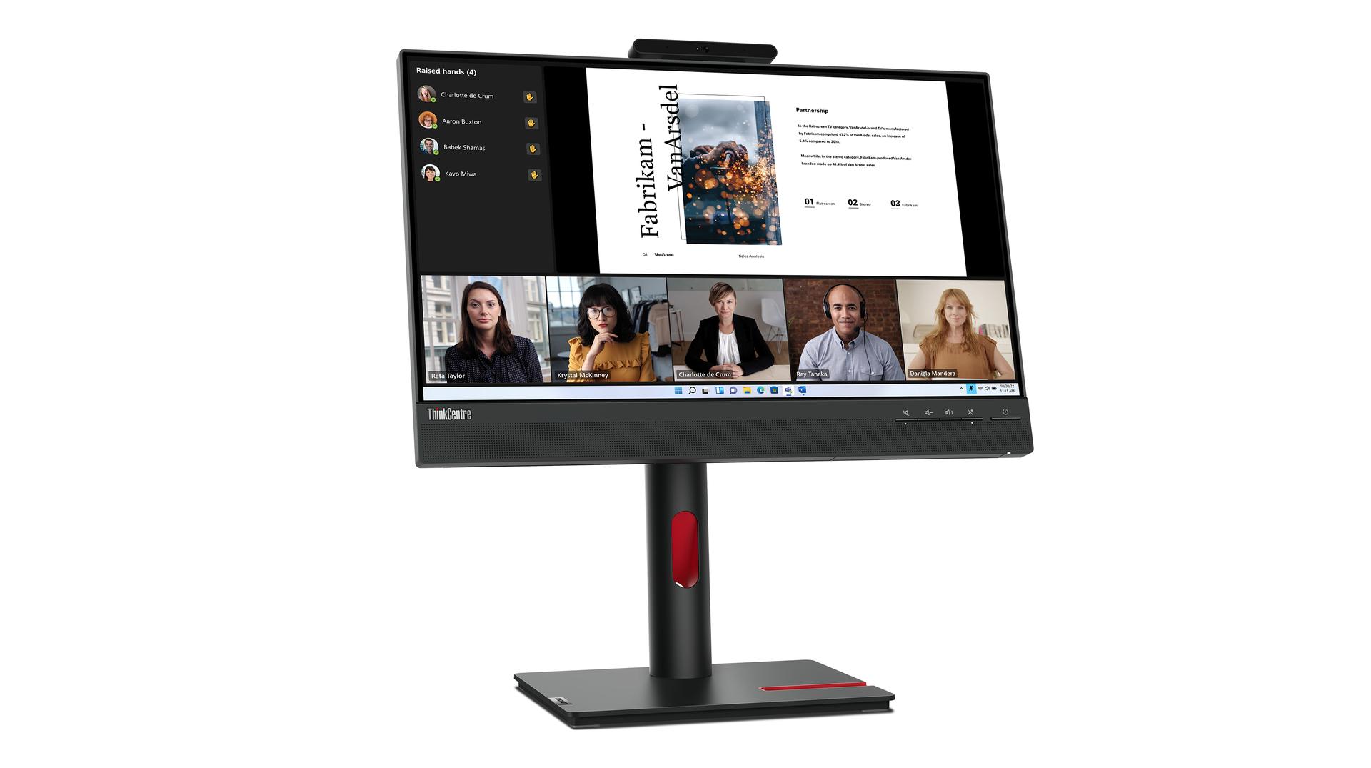 Lenovo ThinkCentre Tiny-in-One 22 Gen 5 - LED monitor - 22" (21.5" viewable) - 1920 x 1080 Full HD (1080p) @ 60 Hz - IPS - 250 cd/m² - 1000:1 - 4 ms - HDMI, DisplayPort - speakers - raven black