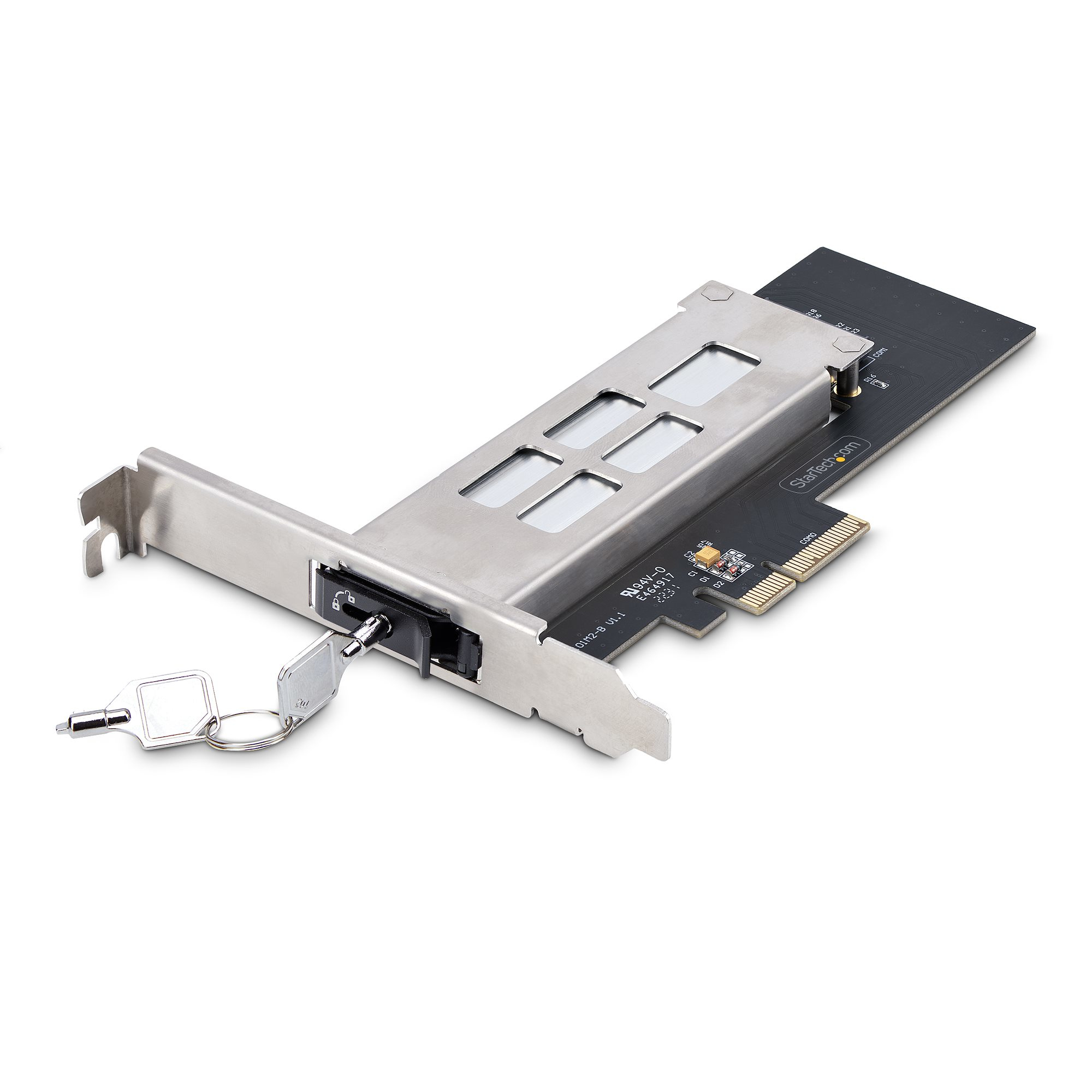 Startech M.2 NVMe SSD to PCIe x4 Mobile Rack/Backplane with Removable Tray for PCI Express Expansion Slot, Tool-less Installation, PCIe 4.0/3.0 Hot-Swap Drive Bay, Key Lock - 2 Keys Included - Interface adapter - M.2 - M.2 NVMe Card / PCIe 4.0 (NVMe) - PC