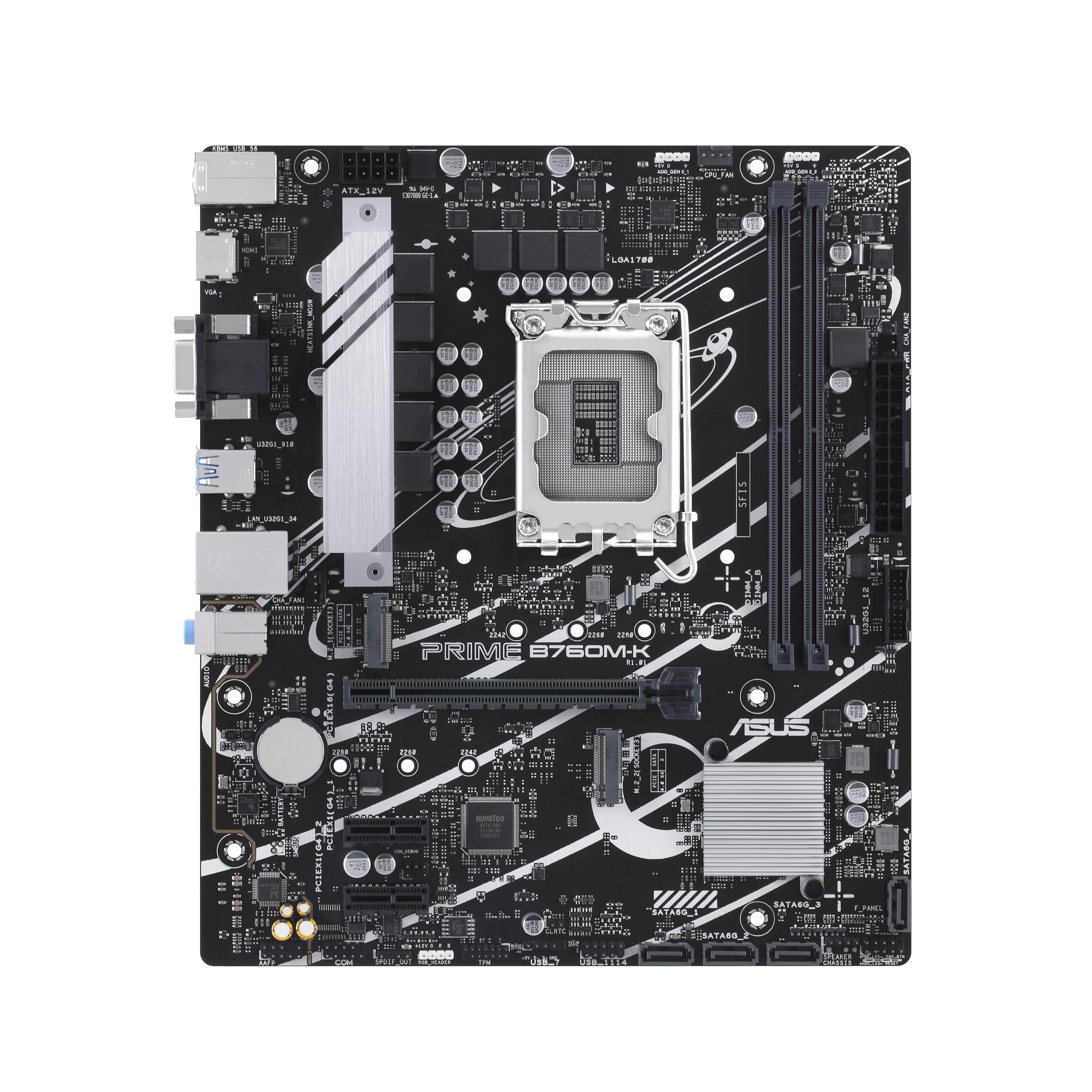 ASUS PRIME B760M-K D4 - Motherboard - micro ATX - LGA1700 Socket - B760 Chipset - USB 3.2 Gen 1 - 2.5 Gigabit LAN - onboard graphics (CPU required) - HD Audio (8-channel)