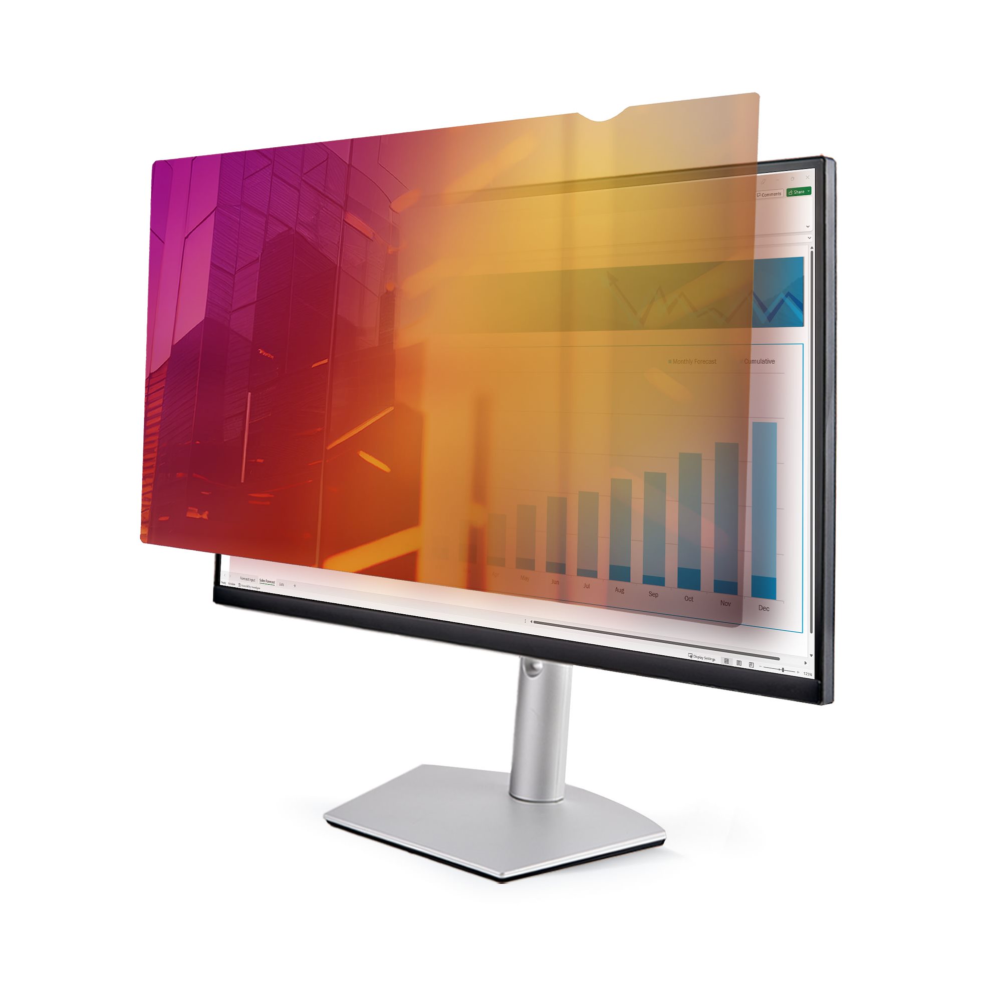 StarTech 23.8-inch 16:9 Gold Monitor Privacy Screen, Reversible Filter w/Enhanced Privacy, Blue Light Shield, Computer Security Filter, Removable Screen Protector - +/- 30 Deg. View Angle, Gold and Black Sides (238G-PRIVACY-SCREEN) - Display privacy filte