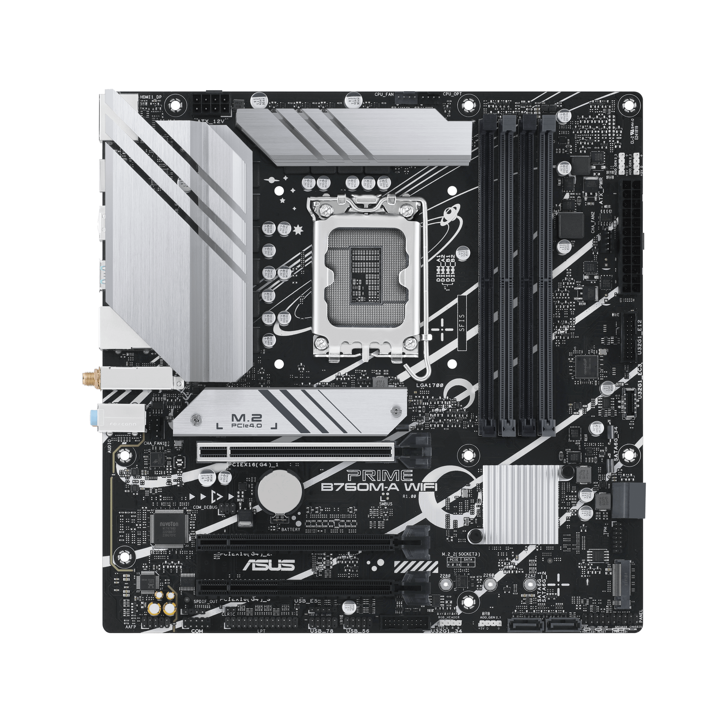 ASUS PRIME B760M-A WIFI - Motherboard - micro ATX - LGA1700 Socket - B760 Chipset - USB 3.2 Gen 1, USB 3.2 Gen 2, USB-C 3.2 Gen 1 - 2.5 Gigabit LAN, Wi-Fi 6, Bluetooth - onboard graphics (CPU required) - HD Audio (8-channel)
