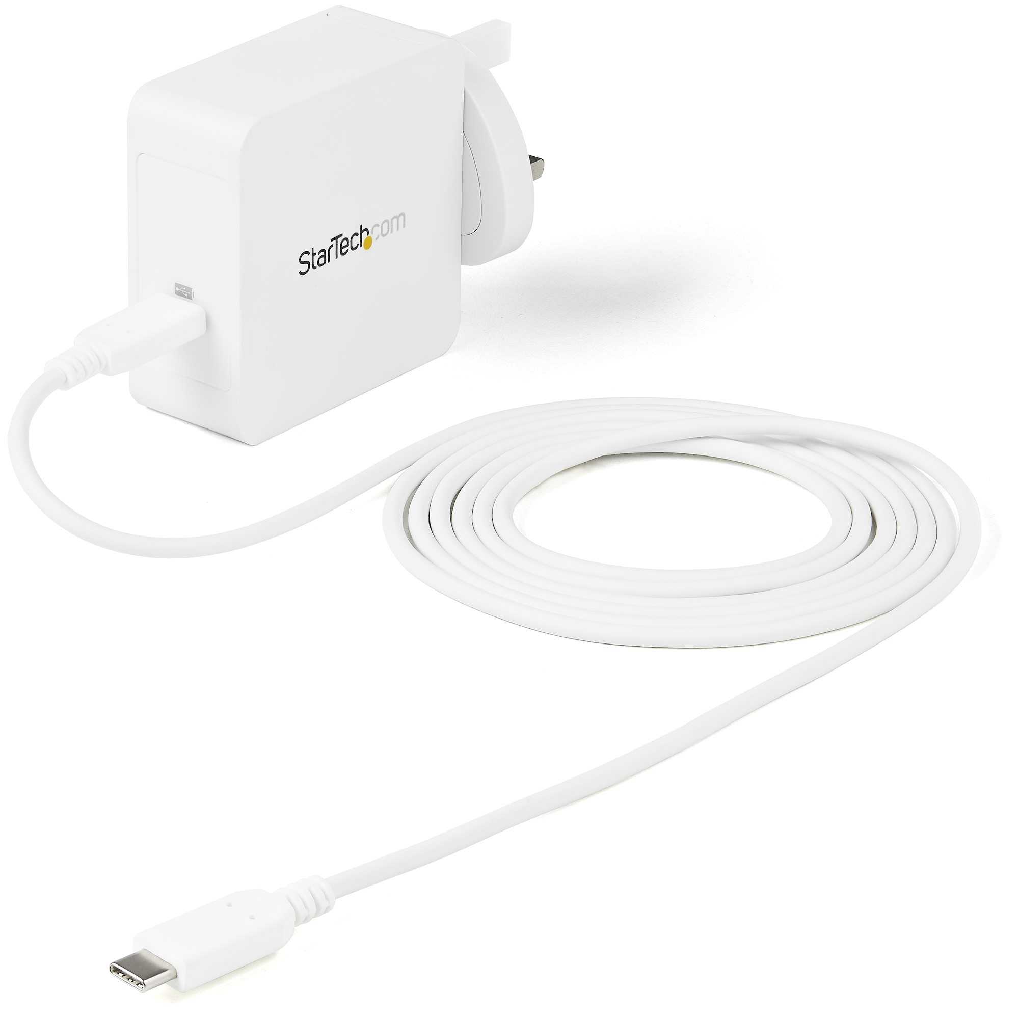 Startech USB C Wall Charger, USB C Laptop Charger 60W PD, 6ft/2m Cable, Universal Compact Type C Power Adapter, Dell XPS/Lenovo X1 Carbon, HP EliteBook, MacBook, USB IF/CE Certified - 60W PD3.0 Wall Charger (WCH1CUK) - Power adapter - 60 Watt - 3 A (USB-C