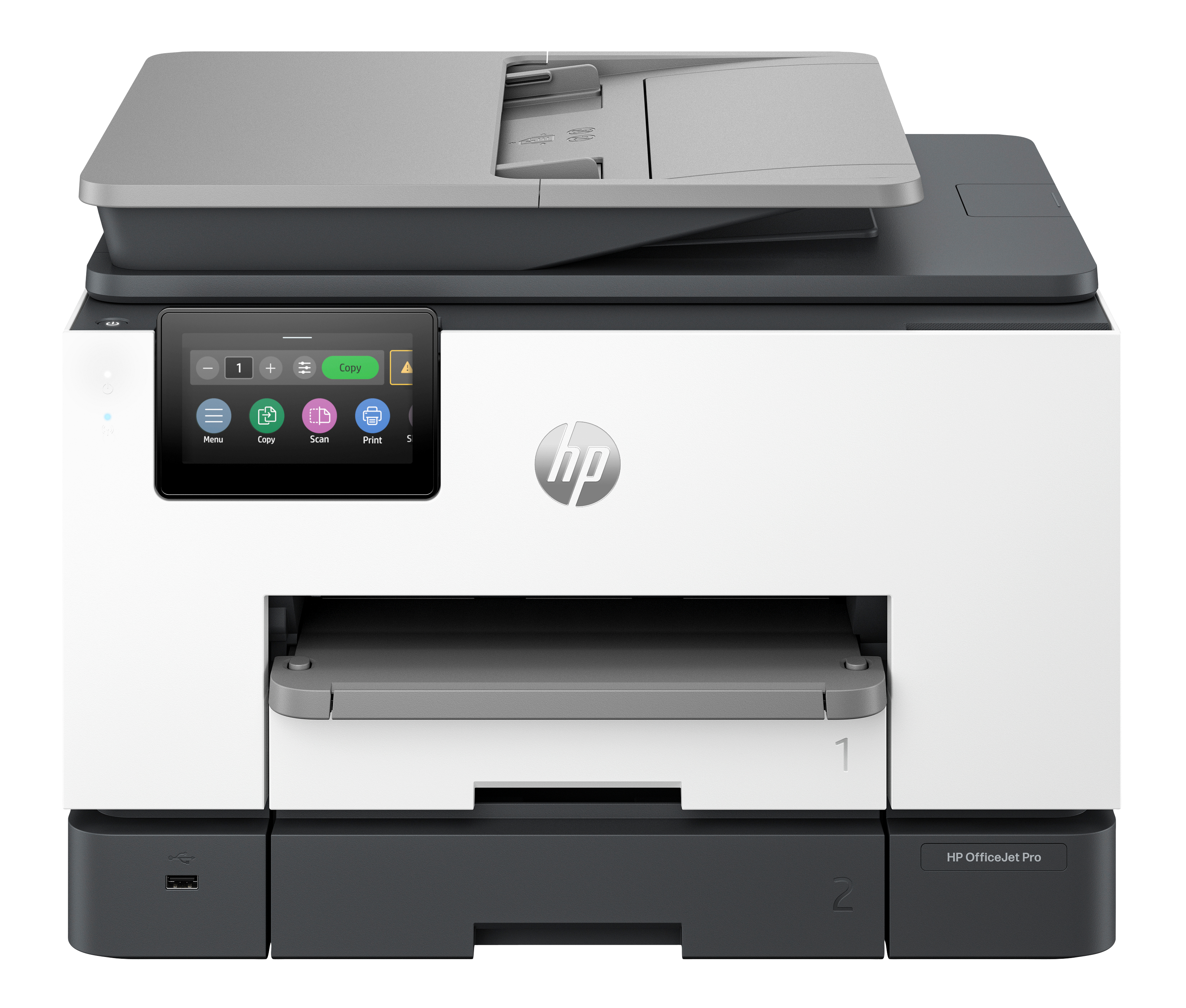 HP Officejet Pro 9132e All-in-One - Multifunction printer - colour - ink-jet - Legal (216 x 356 mm) (original) - A4/Legal (media) - up to 23 ppm (copying) - up to 25 ppm (printing) - 500 sheets - 33.6 Kbps - USB 2.0, USB 2.0 host, Wi-Fi(ac), Bluetooth, LA
