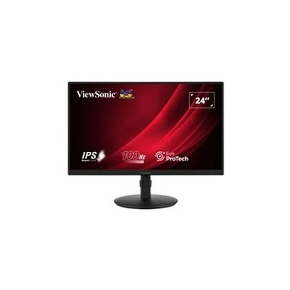 Viewsonic VA2408-HDJ 24 Inch IPS Monitor, Full HD, 100Hz, 5ms, VGA, HDMI, Display Port, Height Adjust, Pivot, Swivel, Int PSU, VESA
