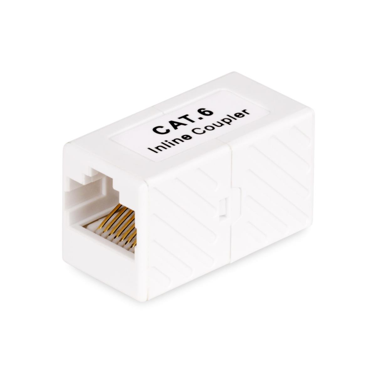 Startech RJ45 Coupler 5-Pack, Inline Cat6 Coupler, Female to Female (F/F) T568 Connector, Unshielded Ethernet Cable Extension - 5 Pack (IN-CAT6-COUPLER-U5) - Network coupler - RJ-45 (F) to RJ-45 (F) - unshielded - CAT 5/5e/6 - passive - white (pack of 5)