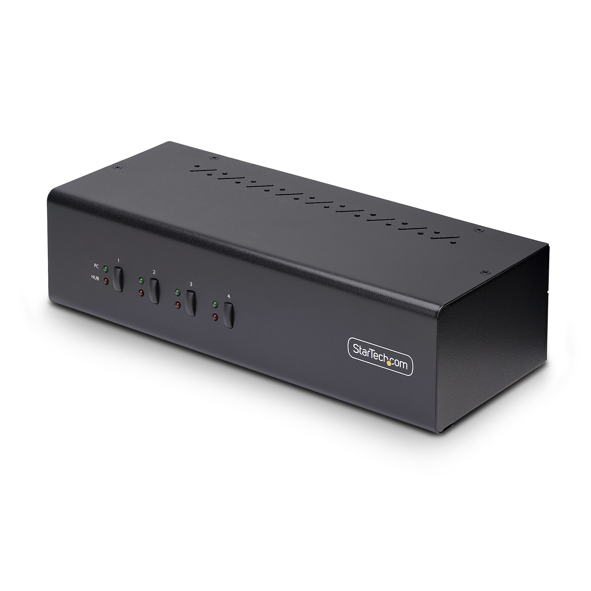 Startech 4-Port Dual-Monitor DisplayPort KVM Switch, 4K 60Hz, 2x USB 5Gbps Hub Ports, 2x USB 2.0 HID Ports, Hotkey and Push-Button Switching, TAA Compliant - 3.5mm Audio, HDCP (P4DD46A2-KVM-SWITCH) - KVM / audio switch - 4 x KVM / audio / USB - 1 local us
