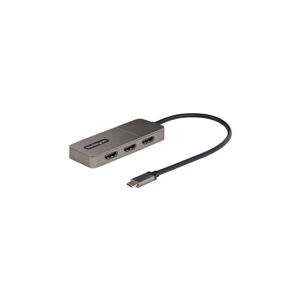 Startech 3-Port USB-C MST Hub, USB Type-C to 3x HDMI Multi-Monitor Adapter for Laptop, Triple HDMI up to 4K 60Hz w/ DP 1.4 Alt Mode and DSC, HDR, 1ft (30cm) Cable, USB Bus-Powered - Multi-Stream Transport Hub (MST14CD123HD) - Video/audio splitter - 3 x HD