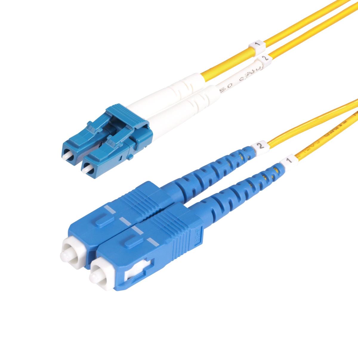 Startech 1m (3.3ft) LC to LC (UPC) OS2 Single Mode Duplex Fiber Optic Cable, 9/125µm, Laser Optimized, 10G, Bend Insensitive, Low Insertion Loss - LSZH Fiber Patch Cord (SMDOS2LCLC1M) - Patch cable - LC/UPC single-mode (M) to LC/UPC single-mode (M) - 1 m