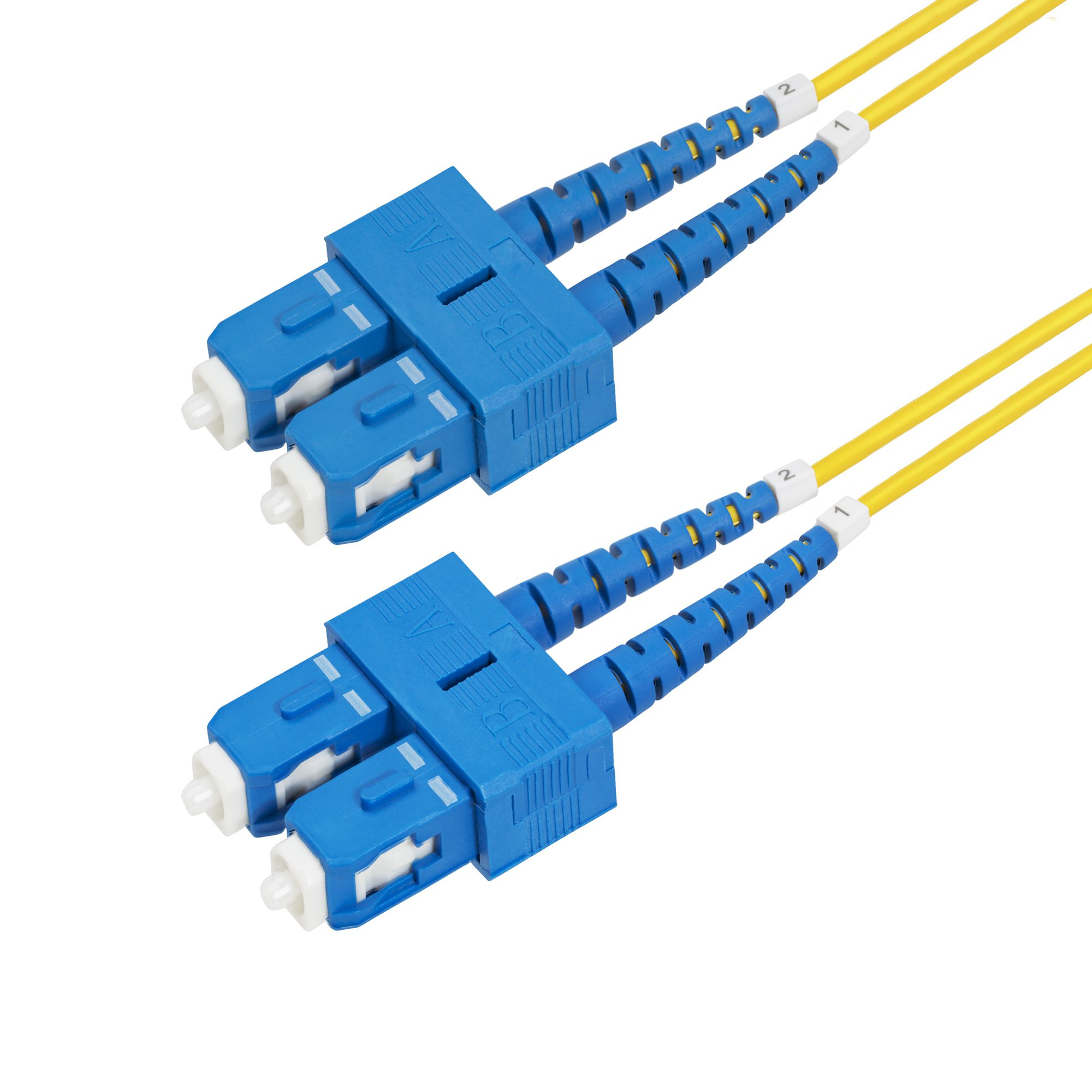 Startech 3m (9.8ft) SC to SC (UPC) OS2 Single Mode Duplex Fiber Optic Cable, 9/125µm, Laser Optimized, 40G/100G Zipcord, Bend Insensitive, Low Insertion Loss - LSZH Fiber Patch Cord (SMDOS2SCSC3M) - Patch cable - SC/UPC single-mode (M) to SC/UPC single-mo