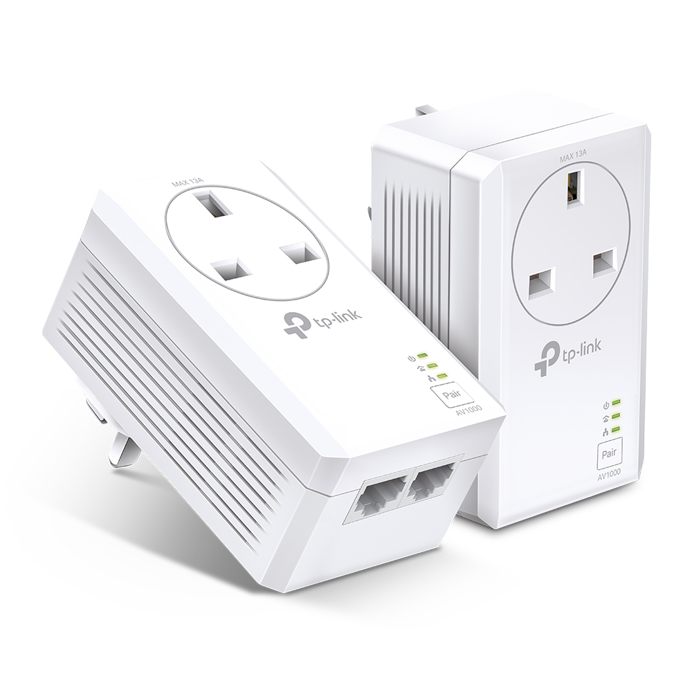 TP-Link TL-PA7027P V1 Starter Kit - Powerline adapter kit 1GbE, HomePlug AV (HPAV), HomePlug AV (HPAV) 2.0, IEEE 1901 - wall-pluggable