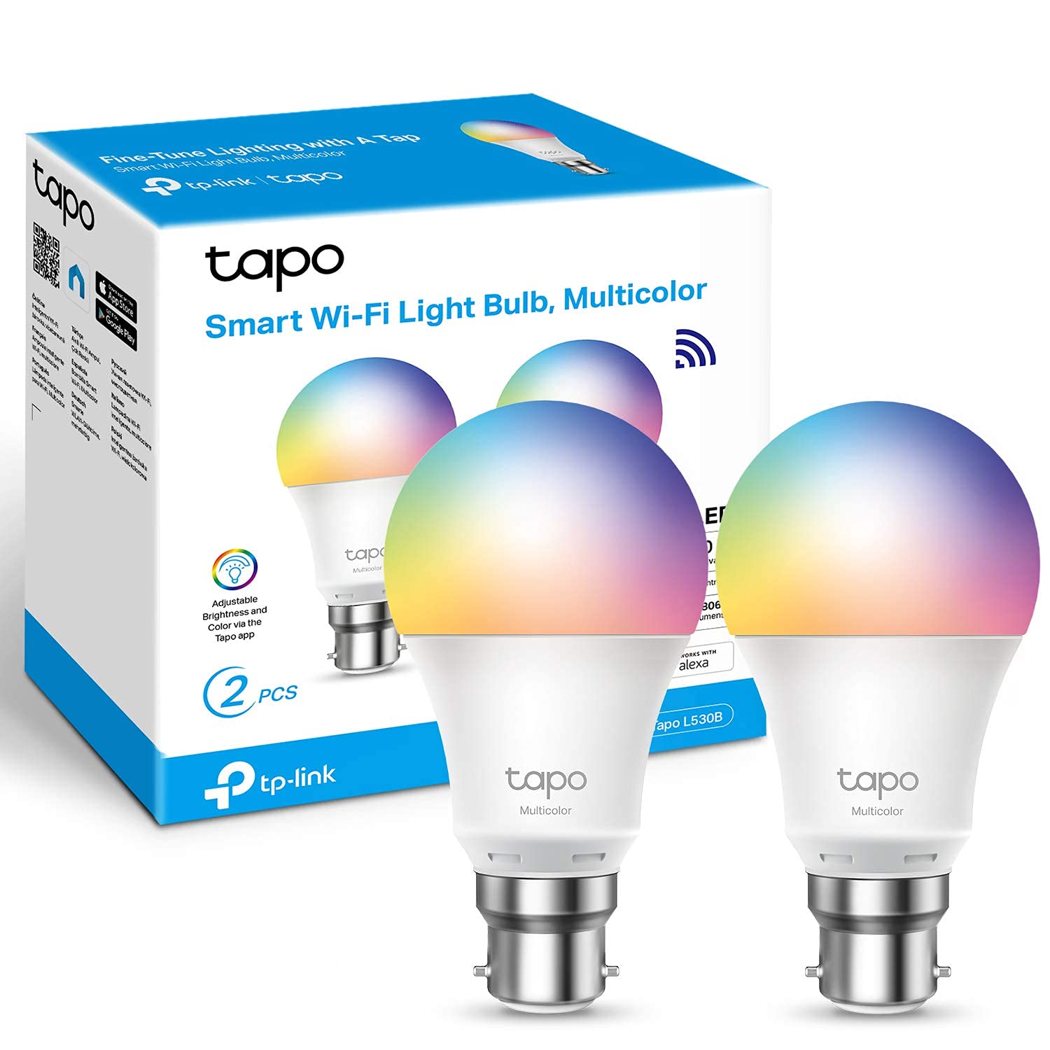 Tapo L530B - LED light bulb - B22 - 8.7 W (equivalent 60 W) - class F - 16 million colours - 2500-6500 K