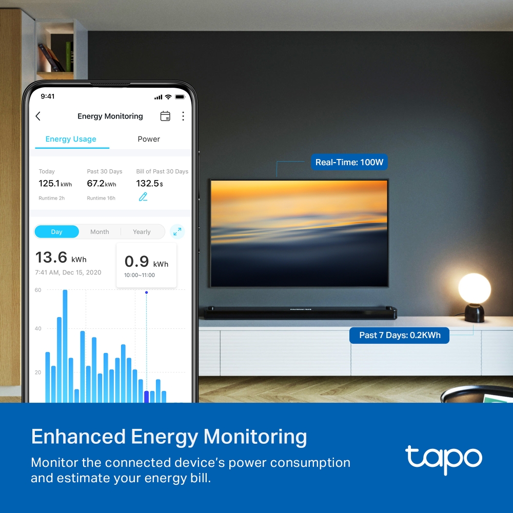 Tapo P110 V1 - Smart plug - mini - wireless - 802.11b/g/n - 2.4 Ghz (pack of 2)