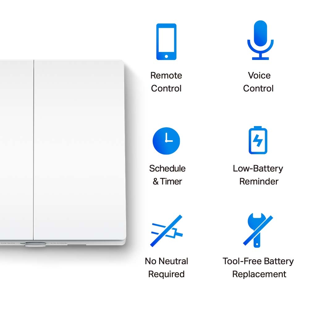 Tapo S220 V1 - Light switch - smart - 2 gangs - wireless - 868 MHz